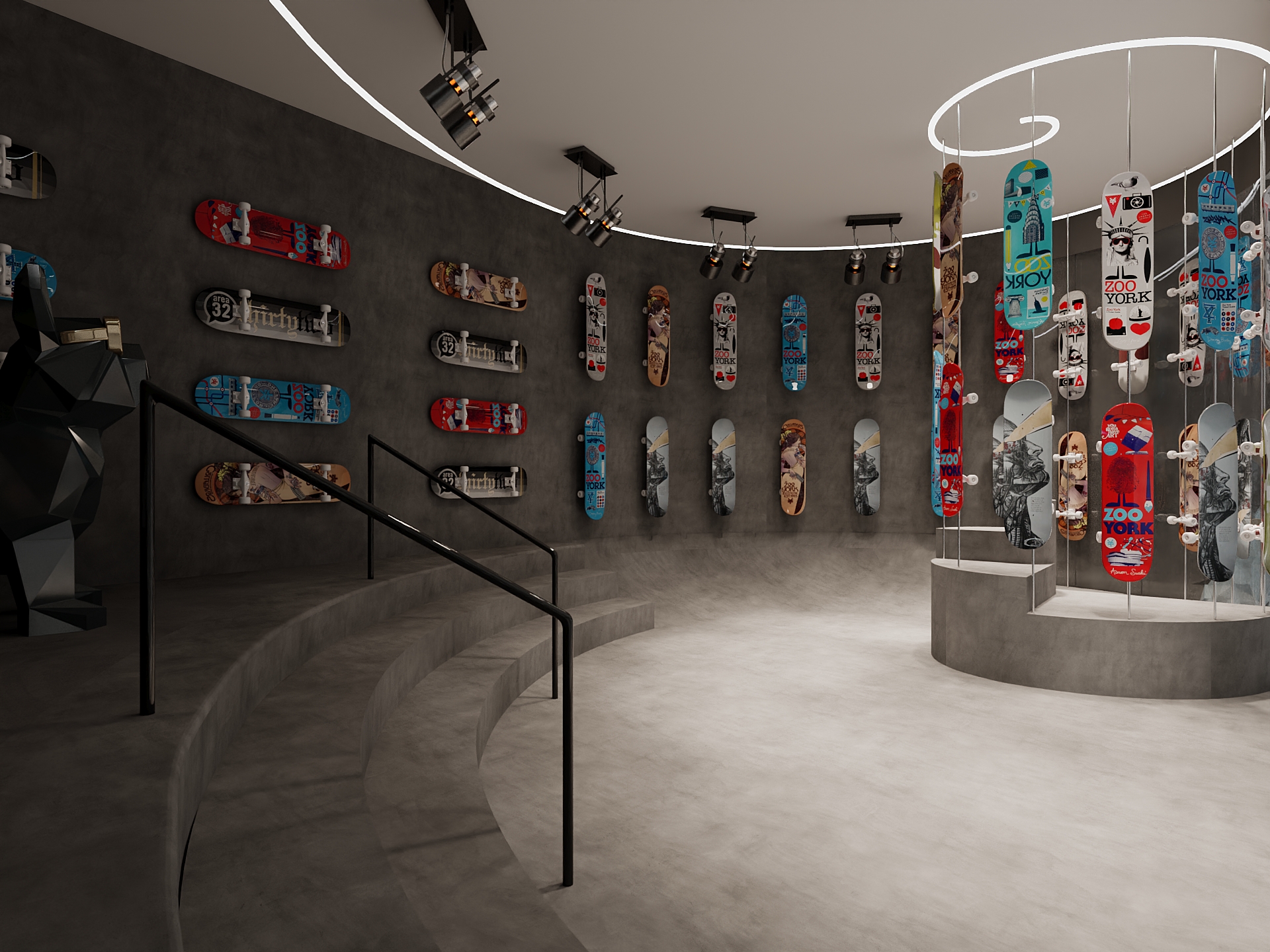 滑板展示空间设计效果图