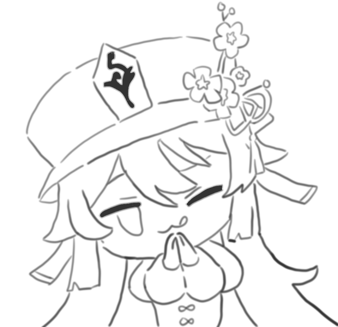 临摹了个@kkomda 老师画的胡桃真的超可爱,不过我画得比较草就是啦