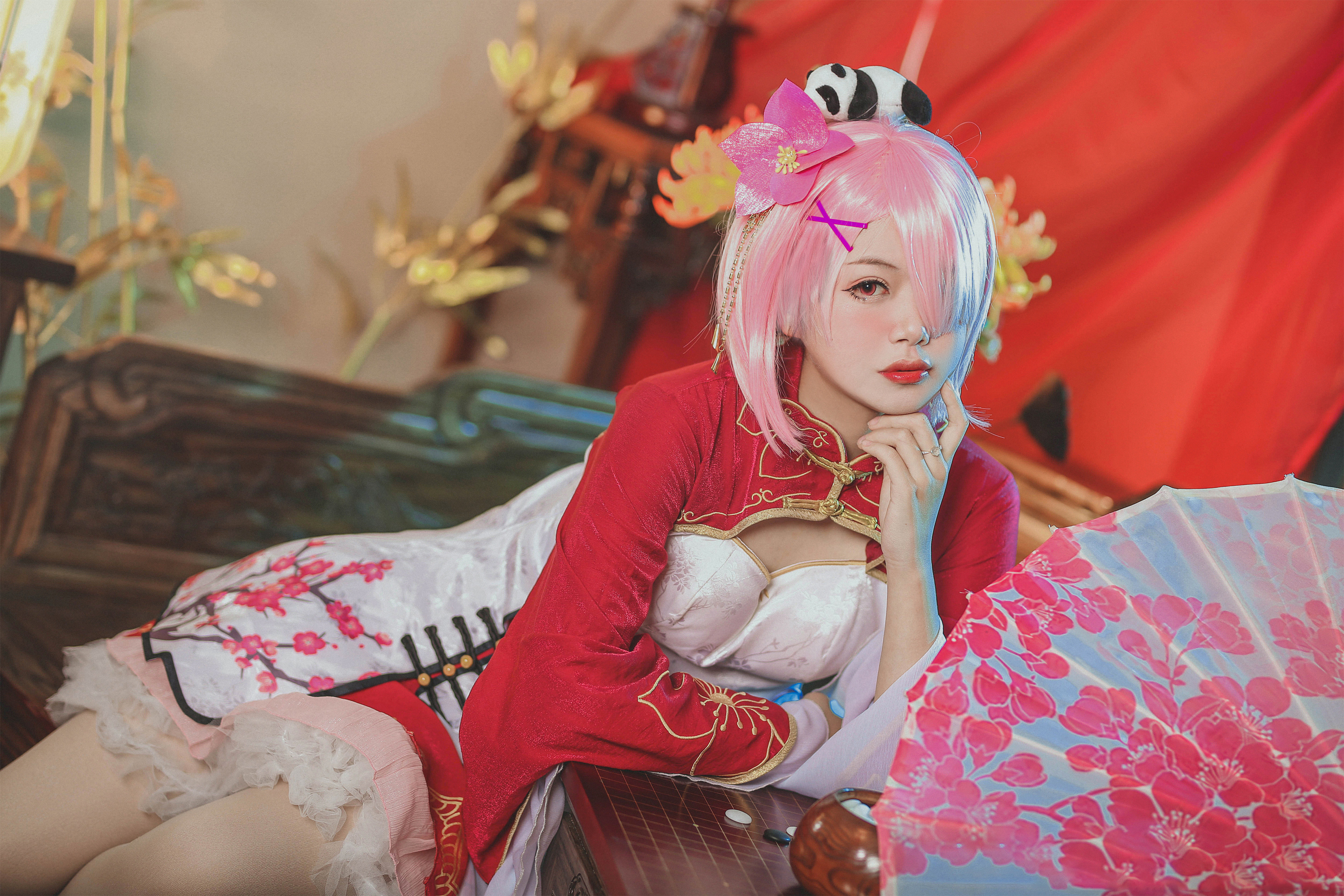 一只郁_可爱_凛祝您暴富蕾姆拉姆旗袍CosPlay9