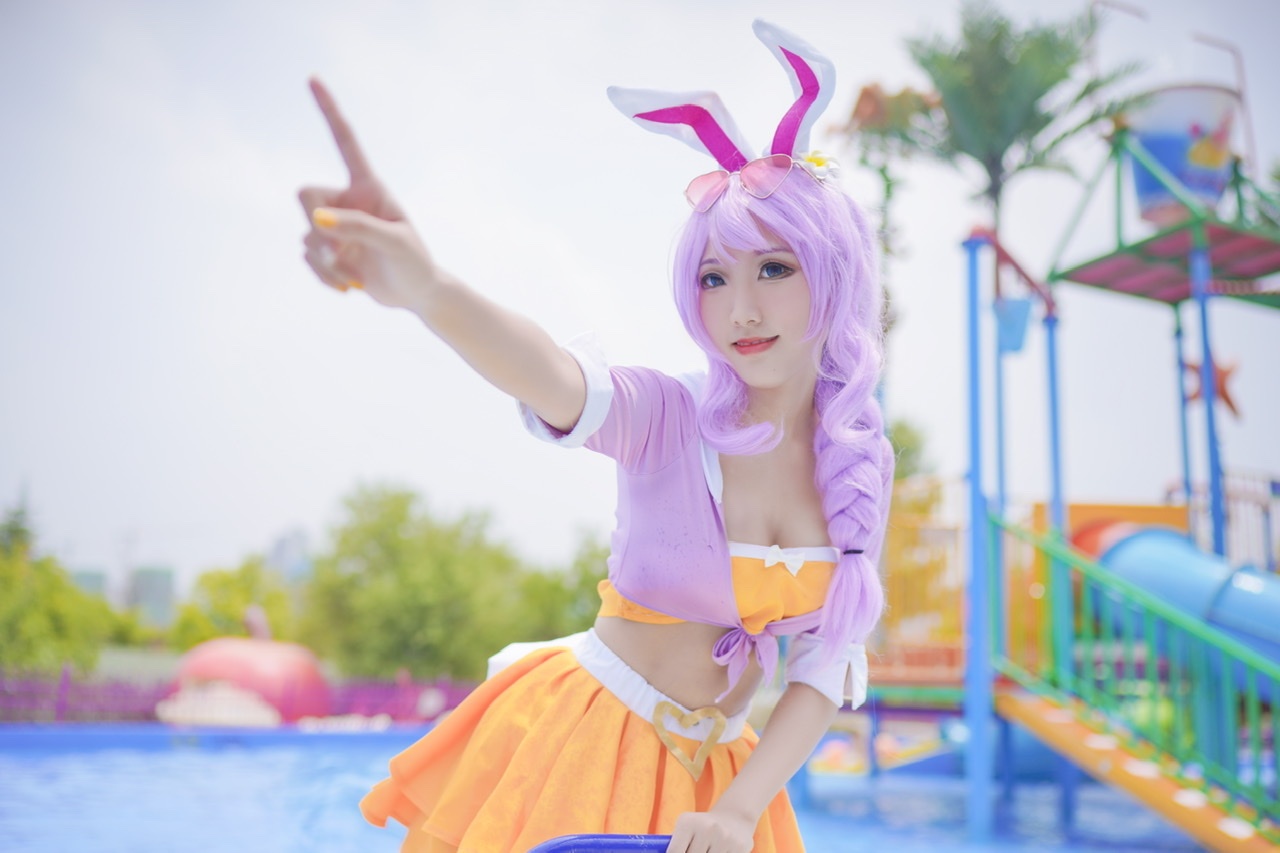 叶唯唯公孙离蜜橘之夏泳装cosplay3