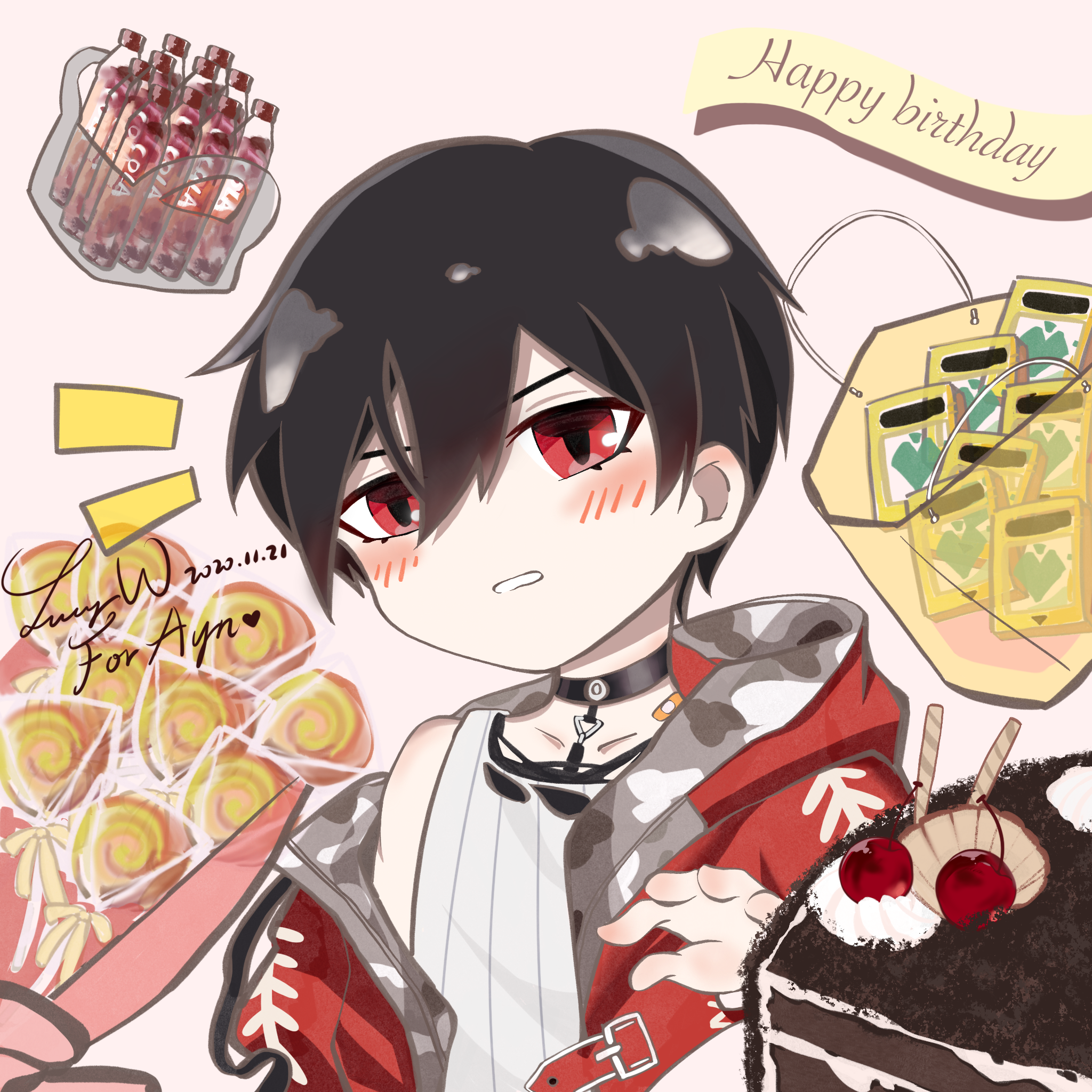 时空中的绘旅人##绘旅人艾因#一晚上加一上午赶出来的 艾因宝贝生日