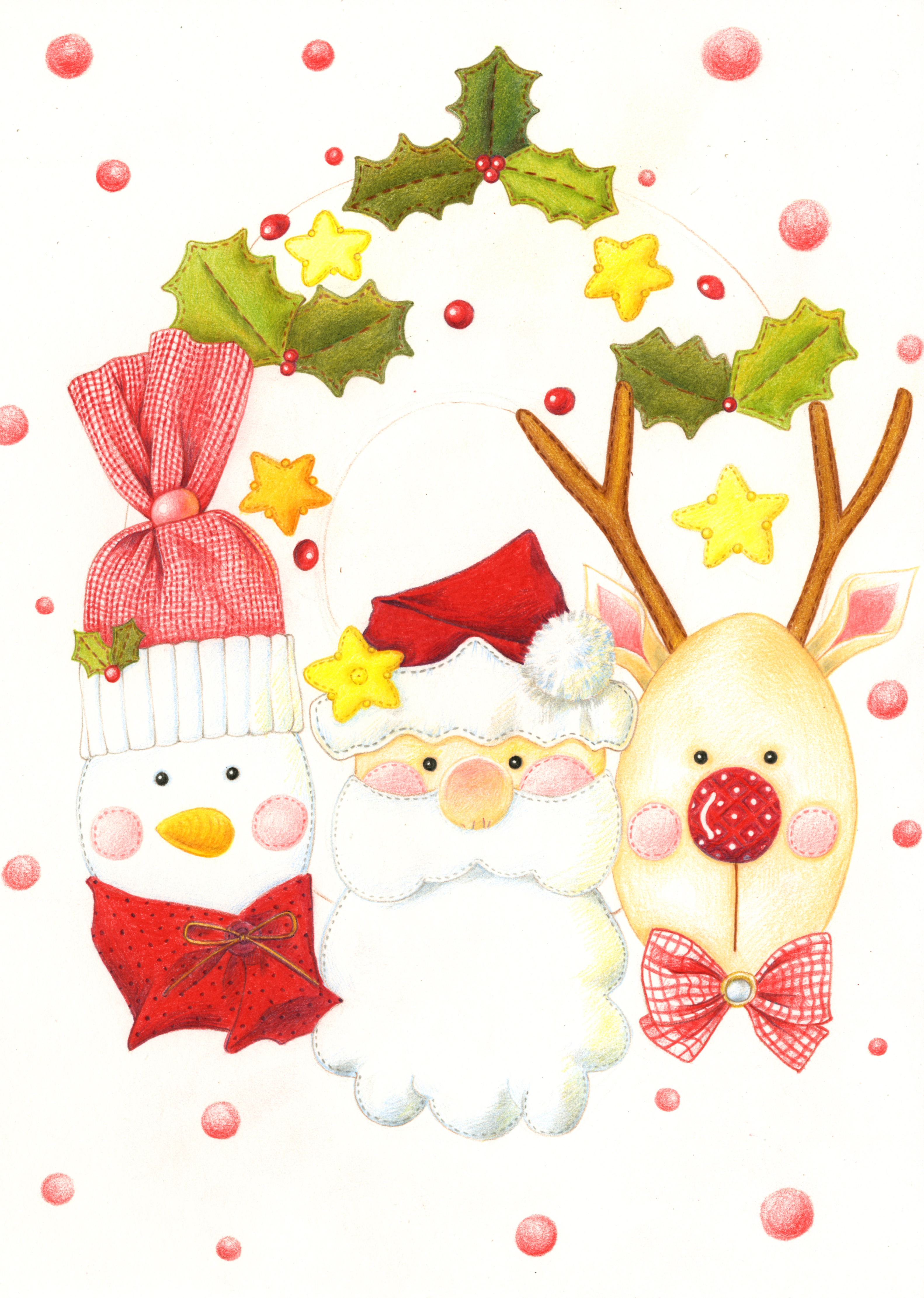 【色铅笔——圣诞公仔门环】原创彩铅教程