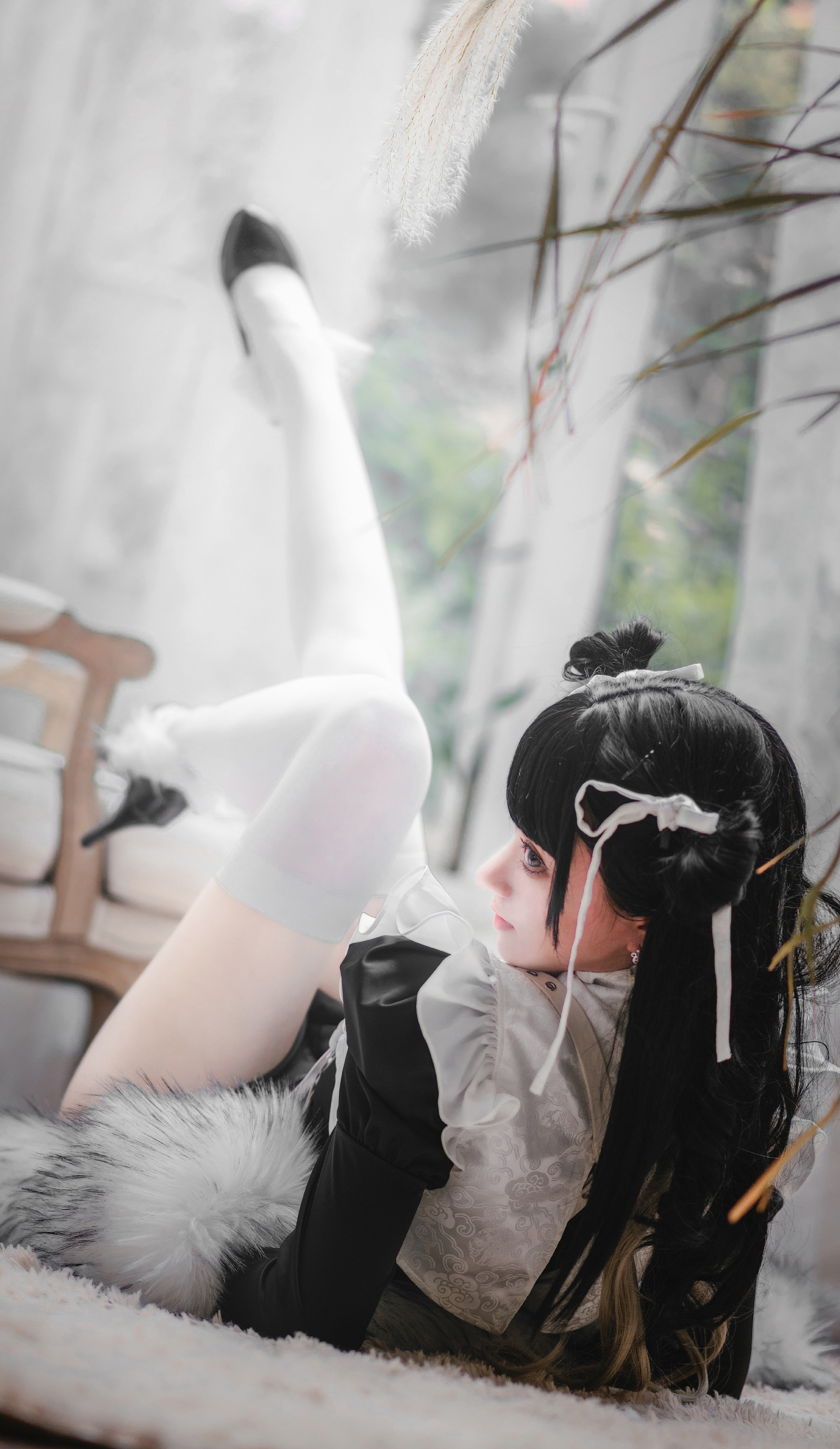 炭烤莉莉黑坂内若玲珑双子黑旗袍cosplay10