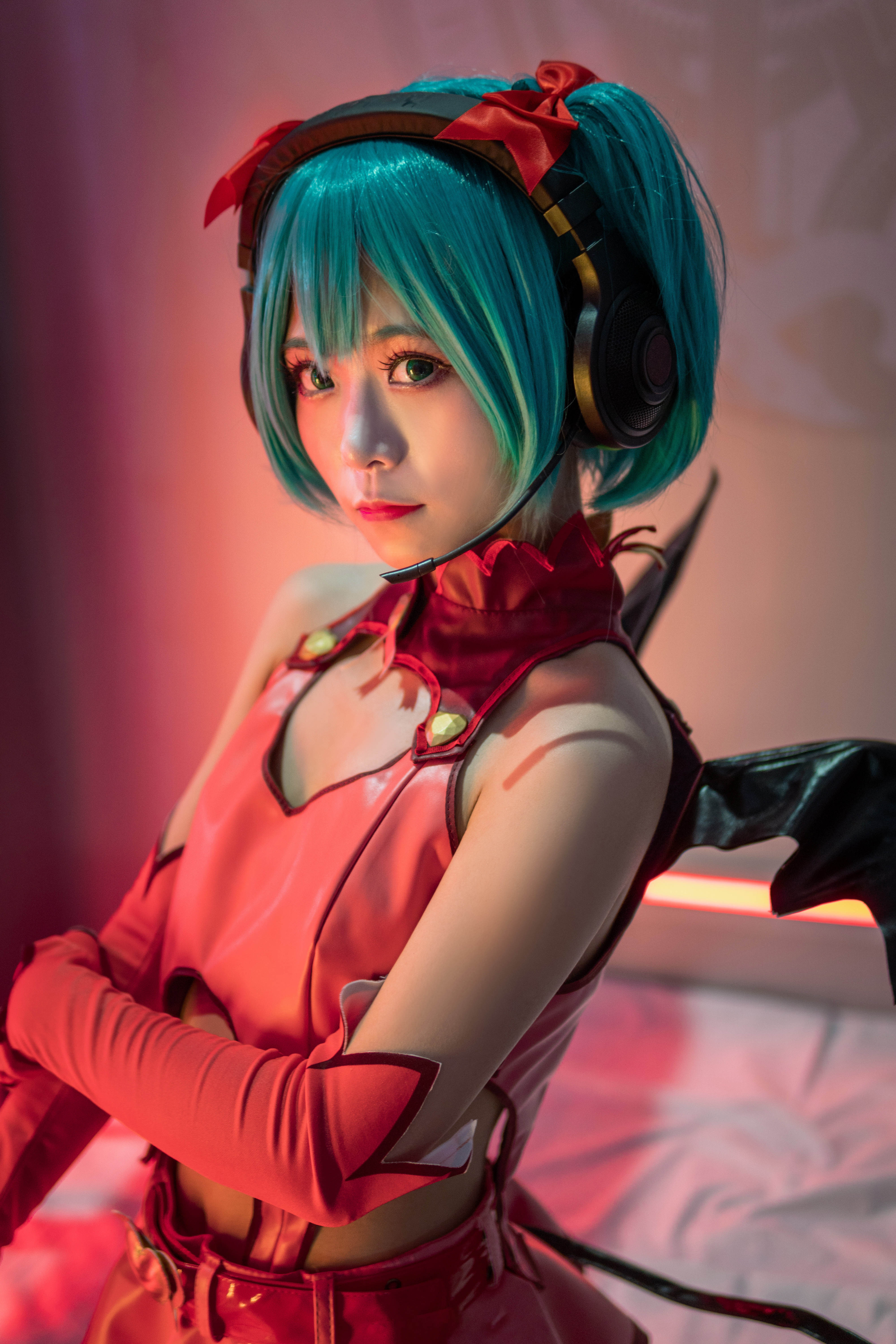 洛城雪Yuki初音未来小恶魔CosPlay6