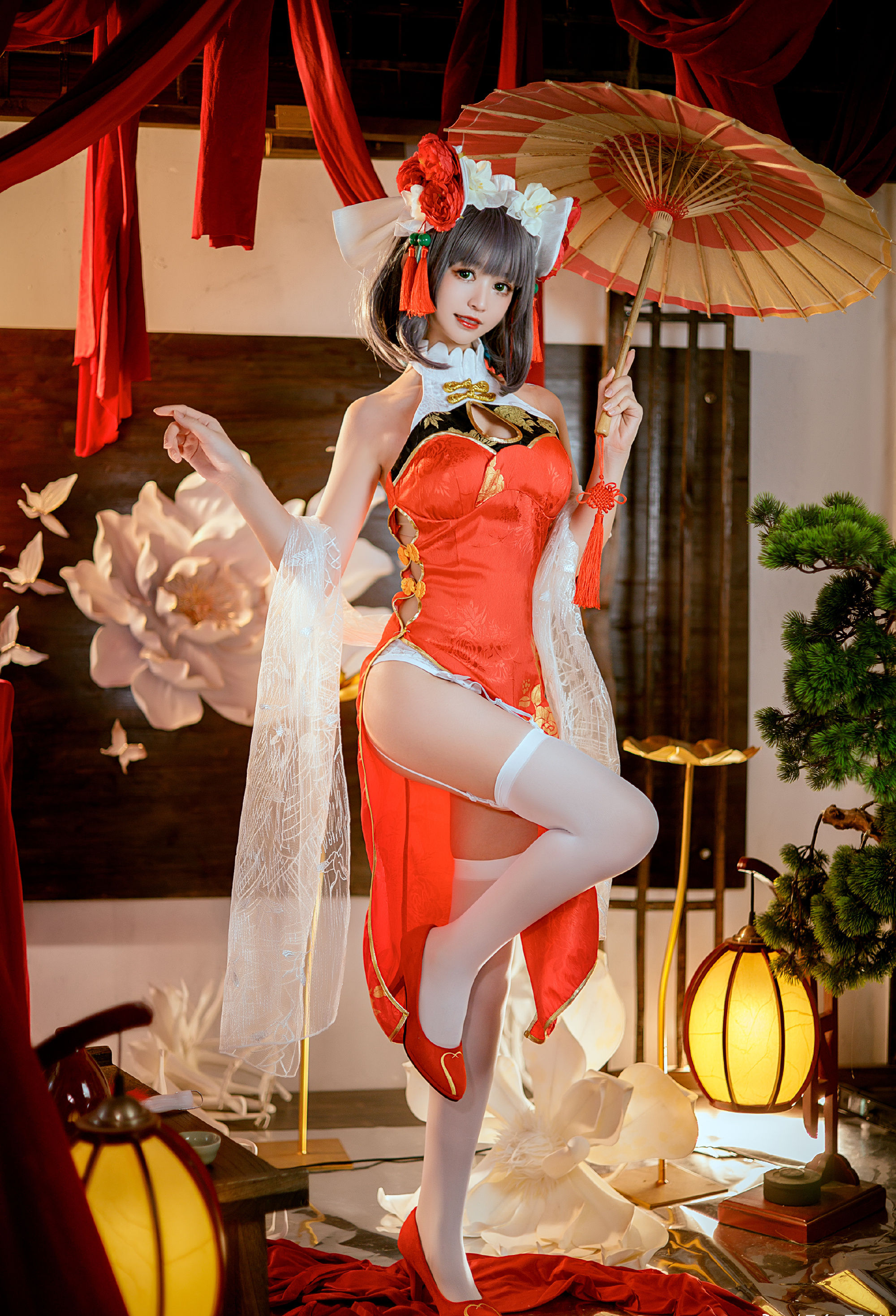 鳗鱼霏儿碧蓝航线柴郡旗袍cosplay1