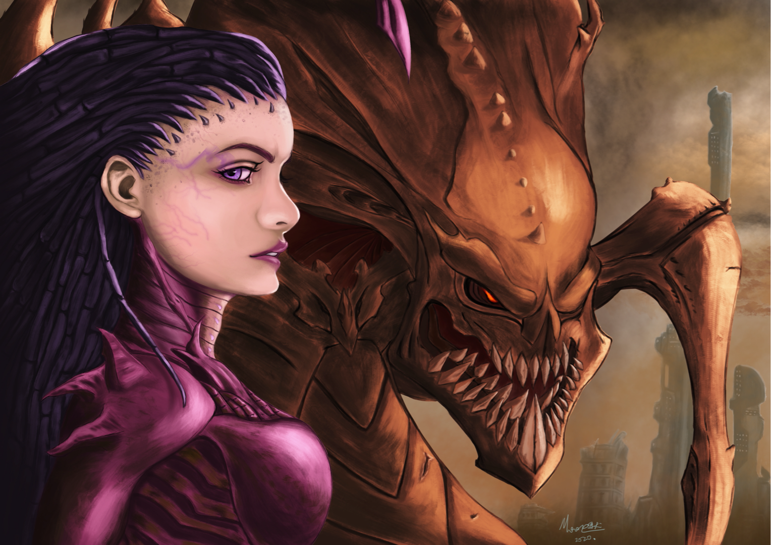 我既是虫群.#星际争霸#刀锋女王一直那么酷.