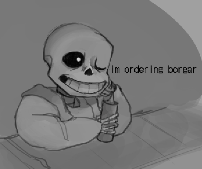 【授权转载】[undertale] sans点了个堡 所属:undertale同人绘画作品