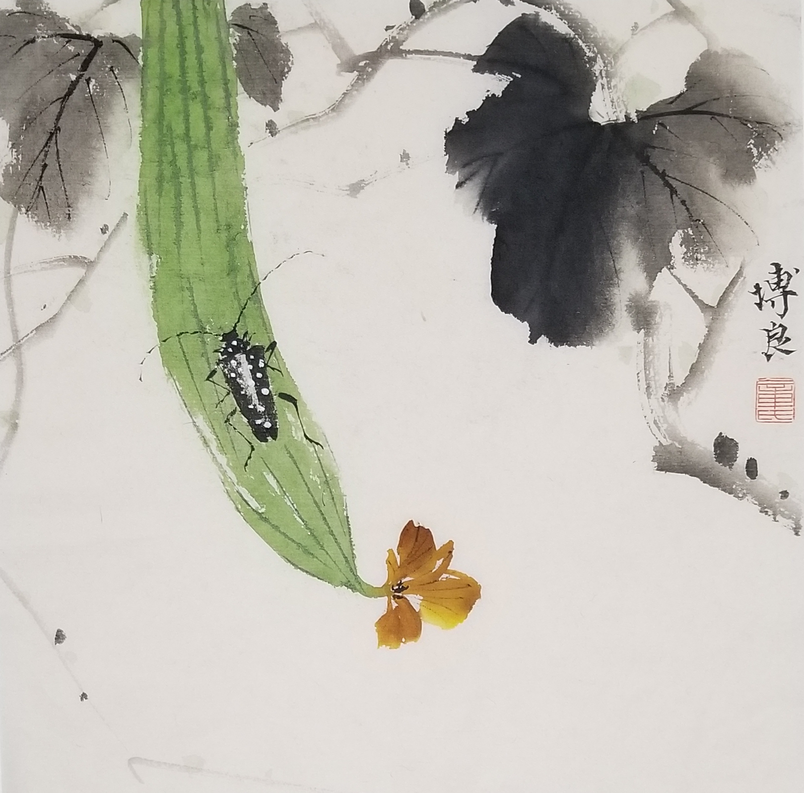 写意丝瓜天牛#绘画##国画#浏览:268收藏:0支持:5上传时间:2021-06-05