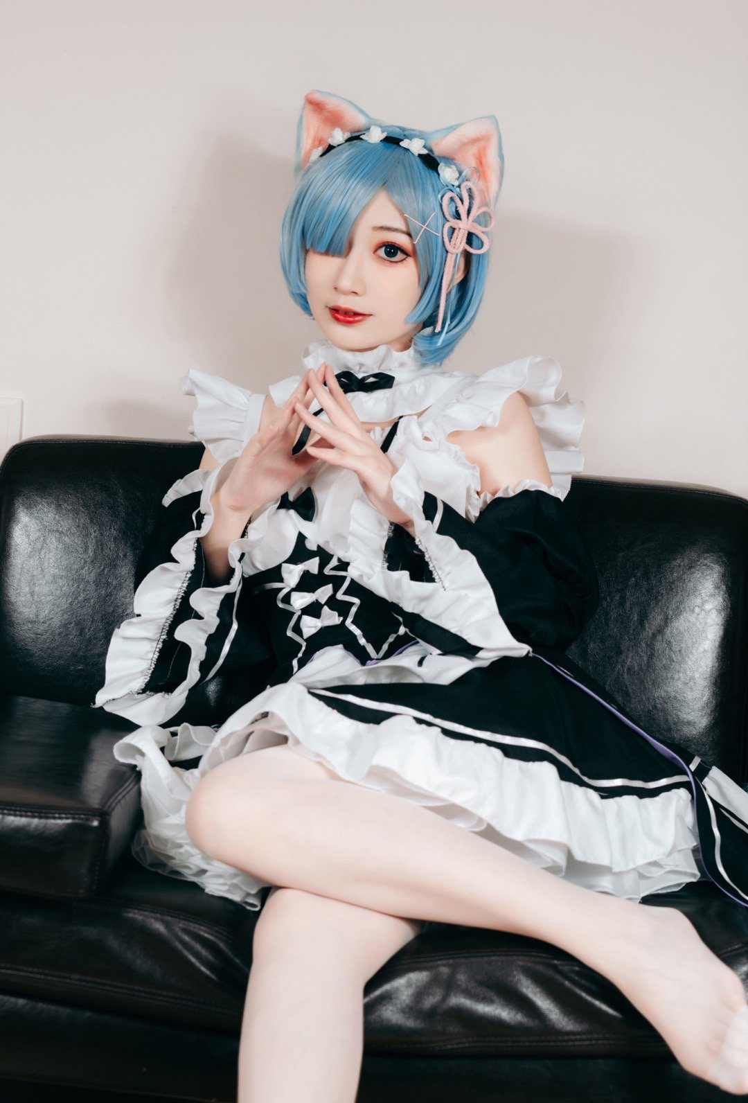 桃墨蕾姆女仆cosplay6