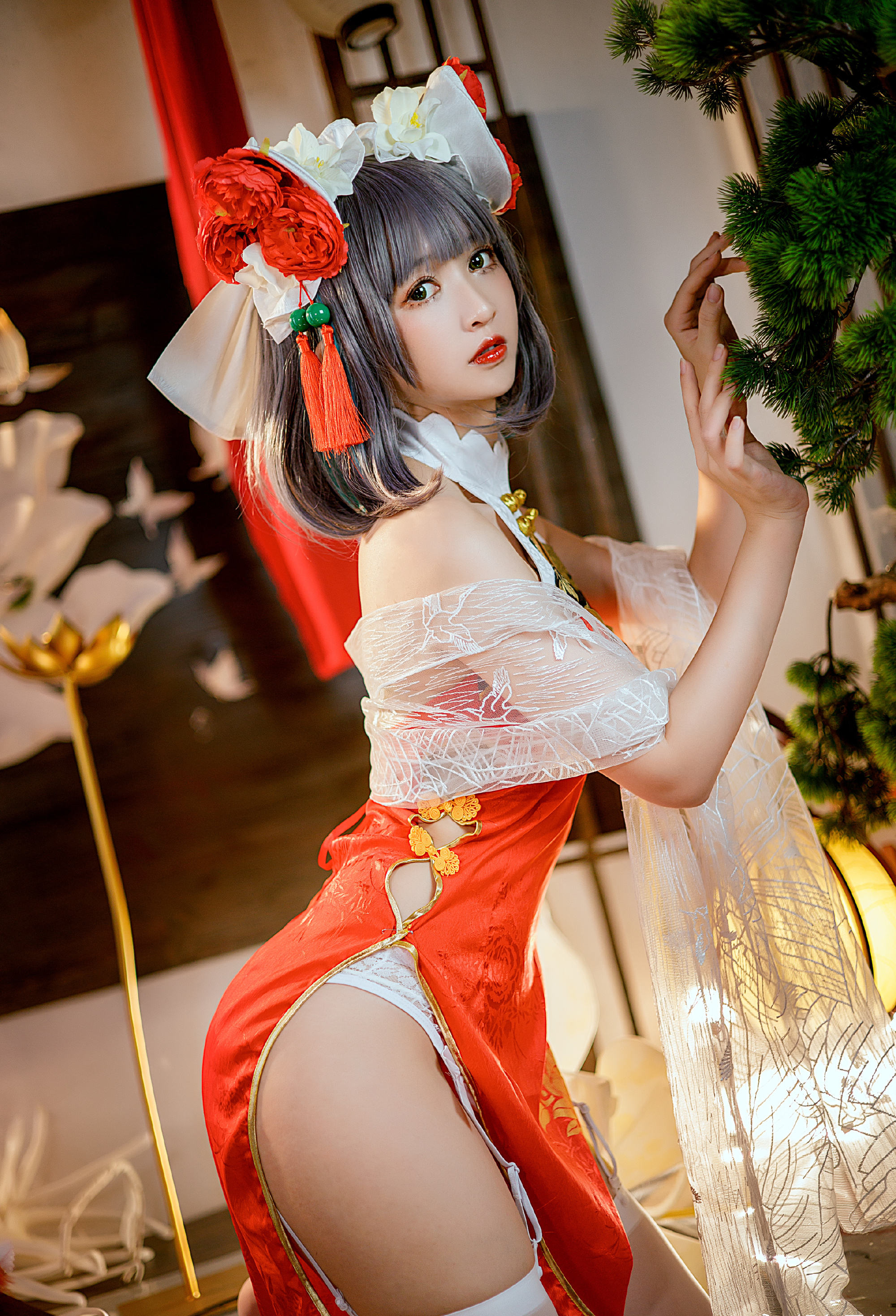 鳗鱼霏儿碧蓝航线柴郡旗袍cosplay3