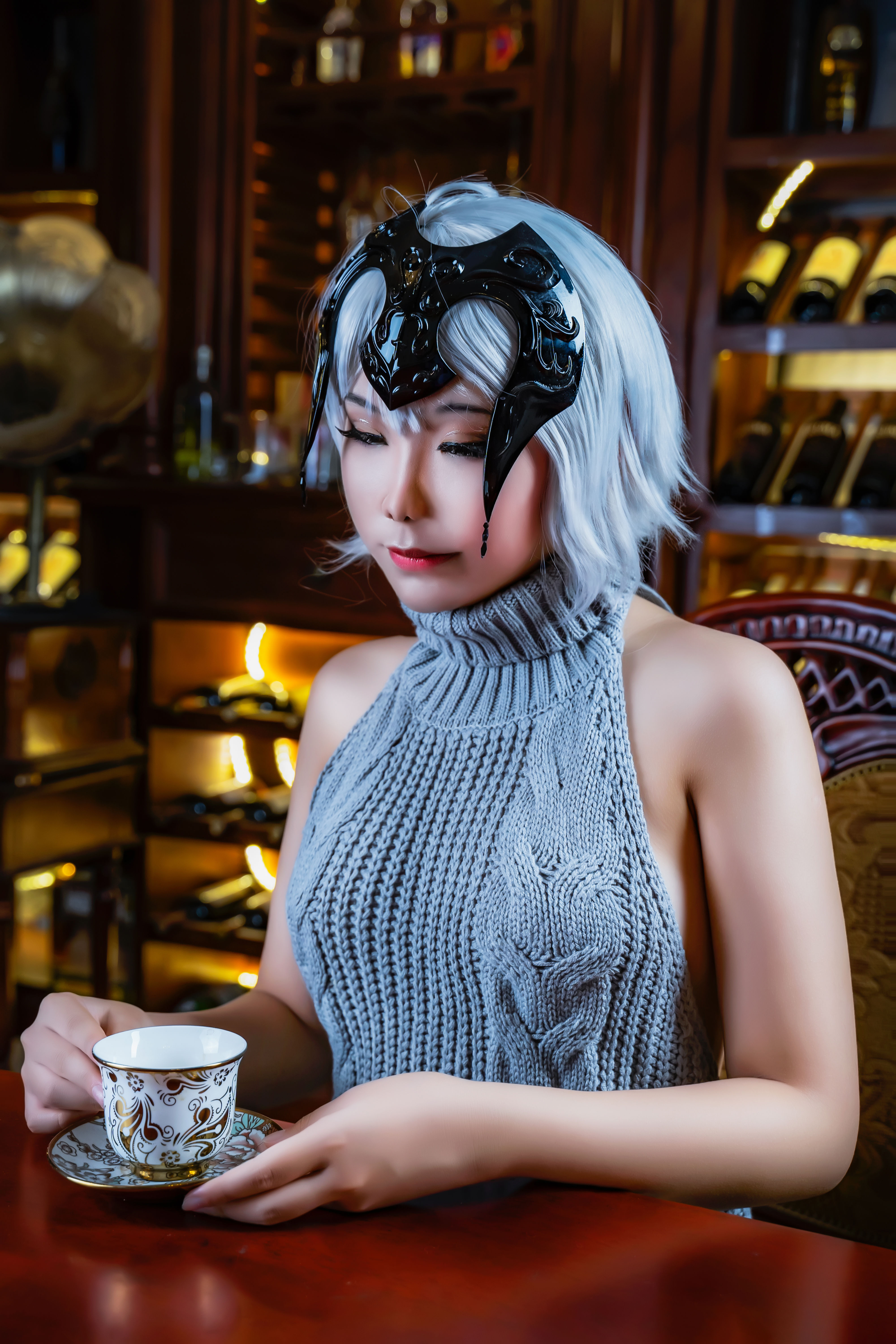 酥棠Alina FGO黑贞露背毛衣Cosplay8