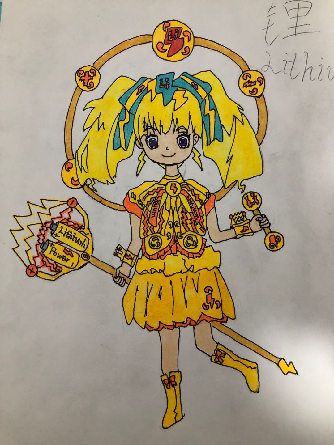 化学元素娘锂娘铍娘硼娘上色版