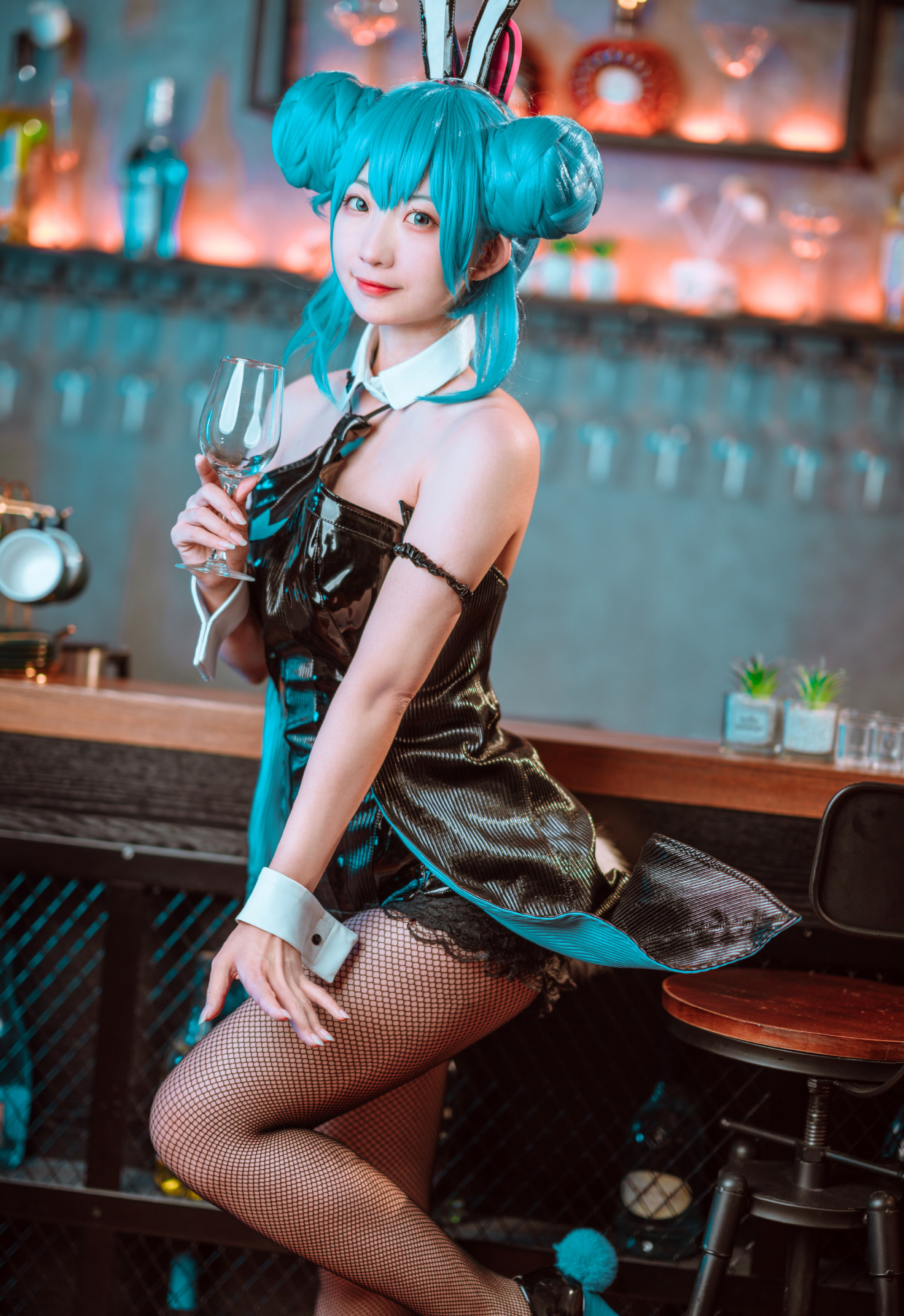 幕殊_快樂小殊初音未来miku黑兔女郎cosplay3