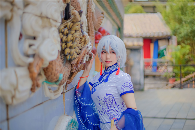 太子Vsinger言和青花瓷同人旗袍CosPlay6