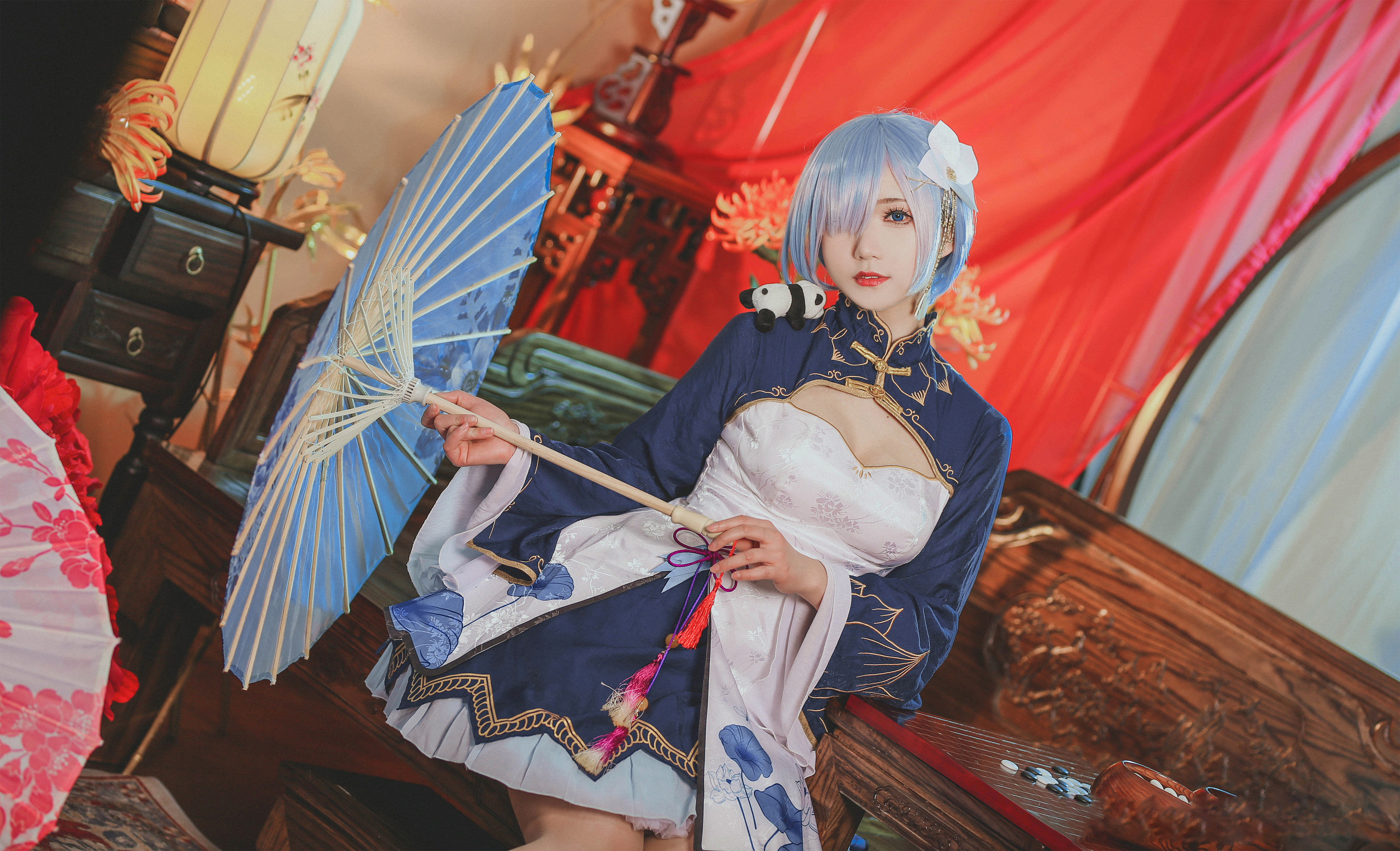 一只郁_可爱_凛祝您暴富蕾姆拉姆旗袍cosplay5