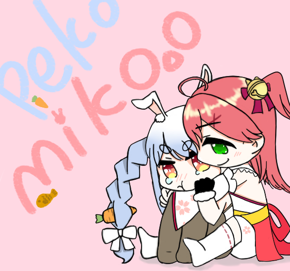 兔田佩克拉##樱巫女# @兔田佩克拉official @樱巫女official  画画