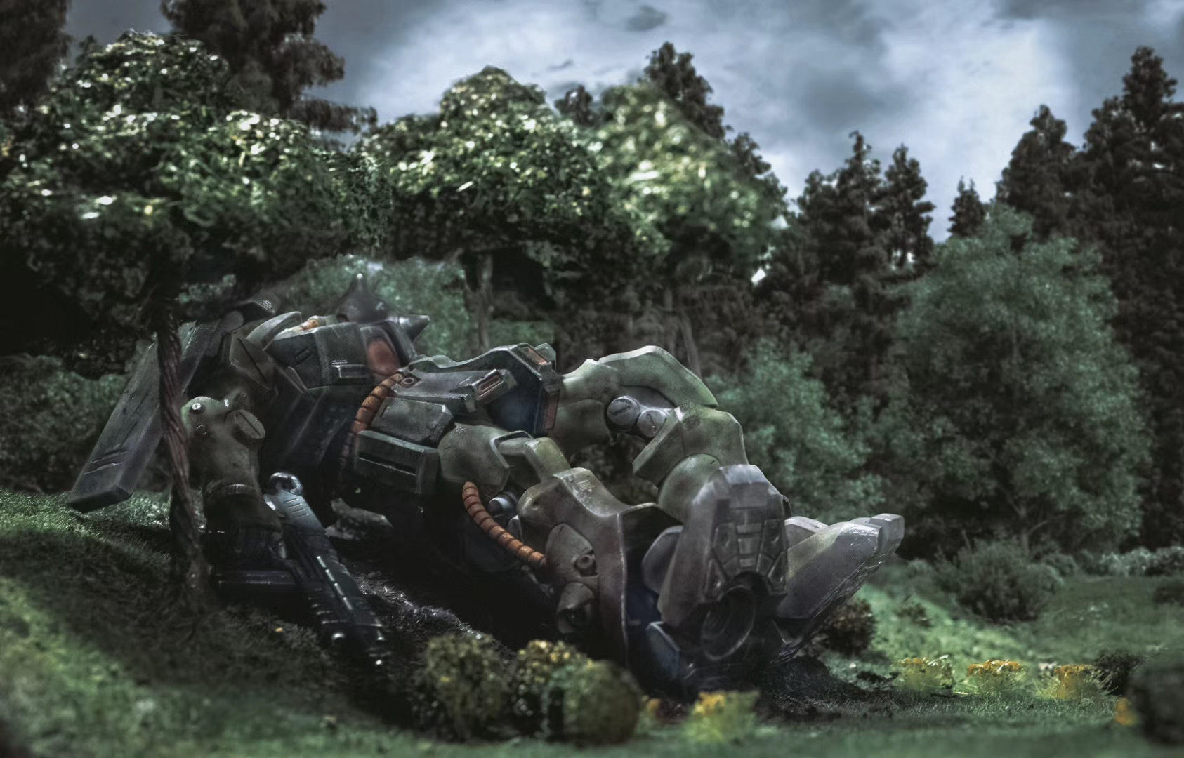 《机动战士高达0080-口袋中的战争》 使用实体模型制作加后期合成的