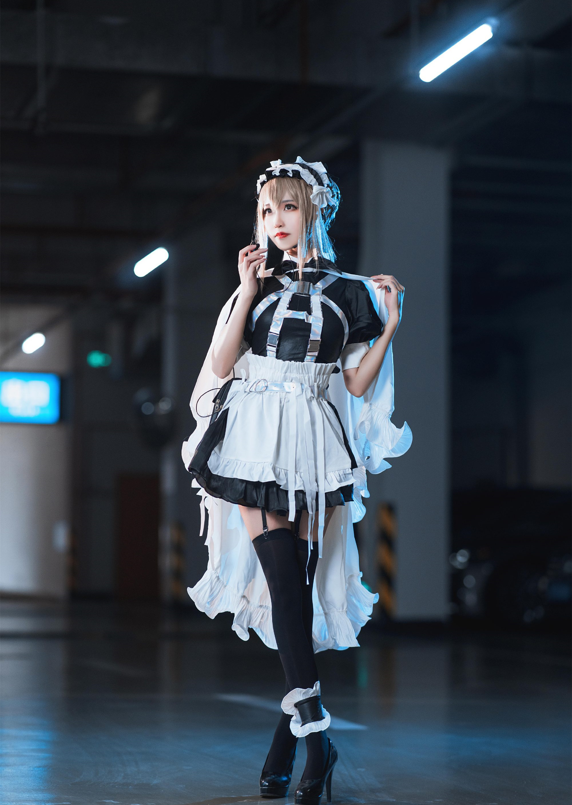 小粉十文字战斗女仆cosplay1