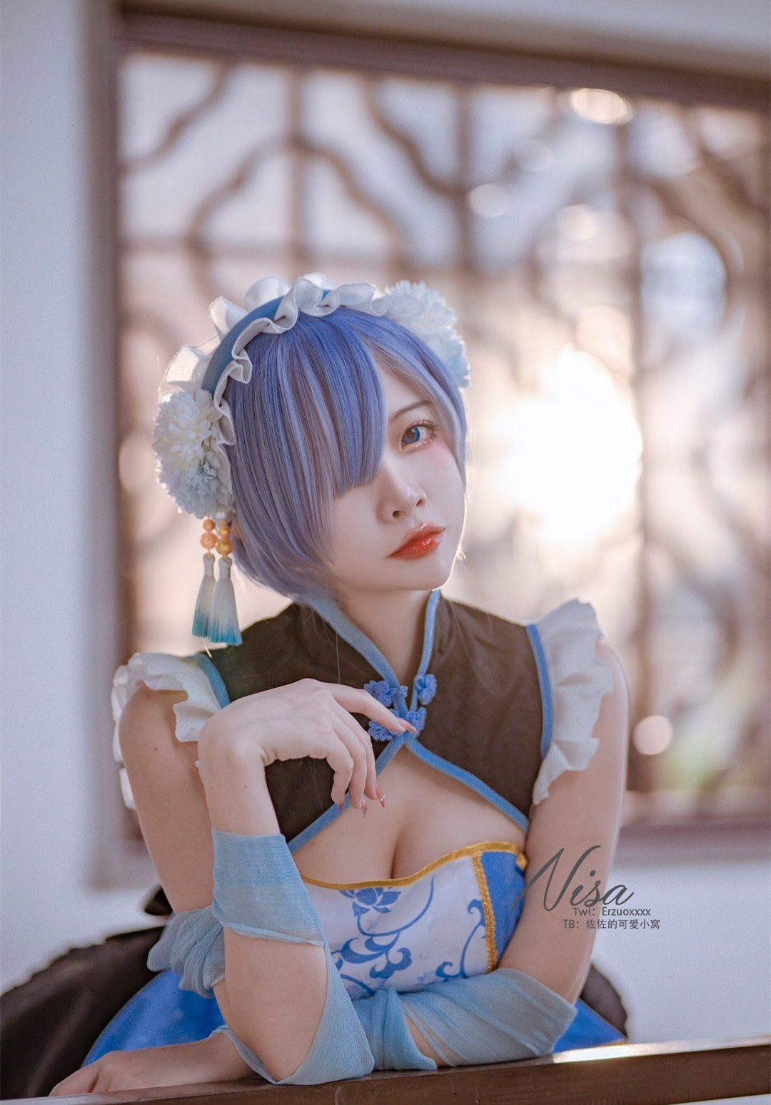 二佐Nisa蕾姆旗袍CosPlay12