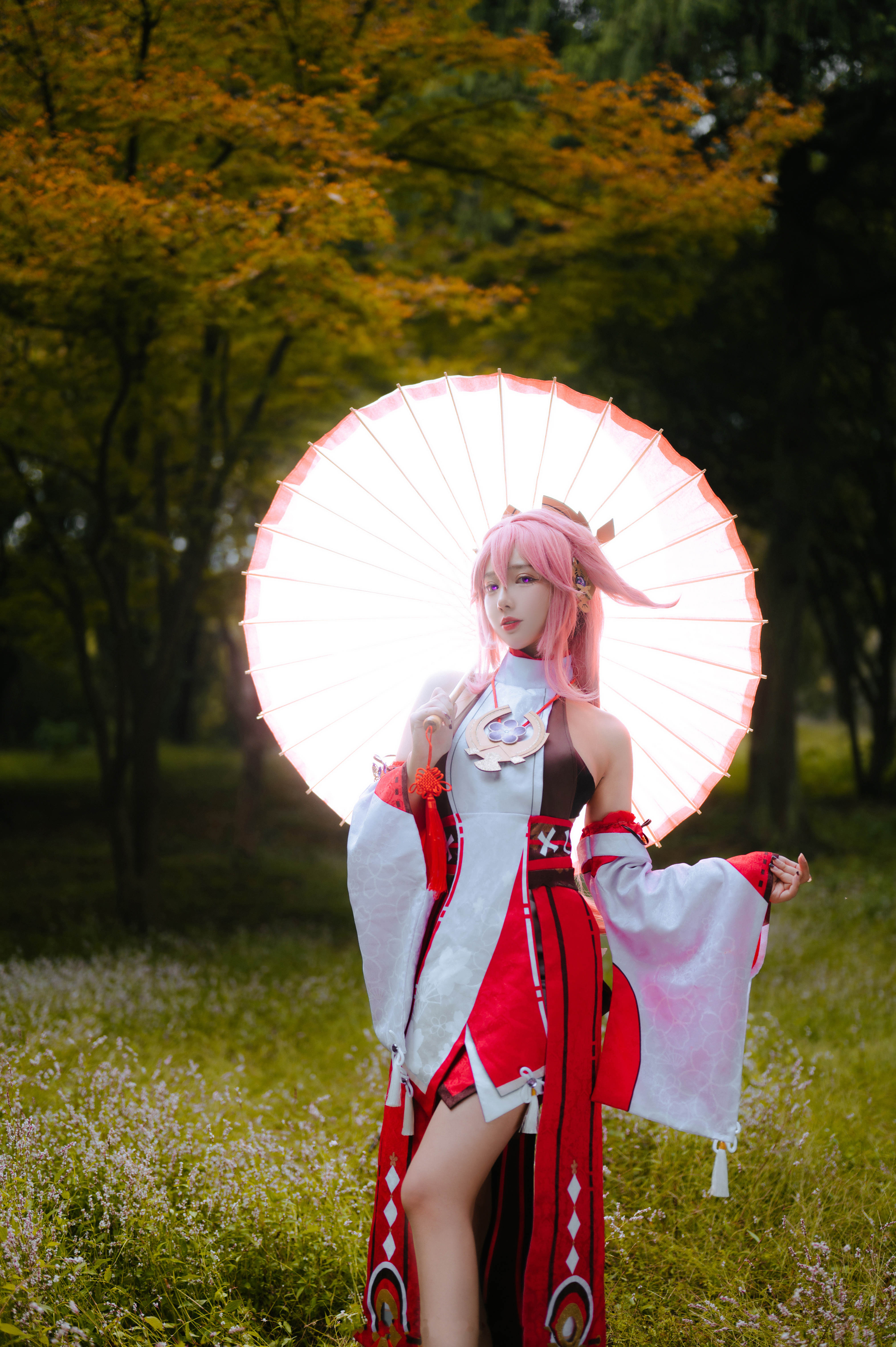 敲可爱哒Nico酱原神八重神子Cosplay1