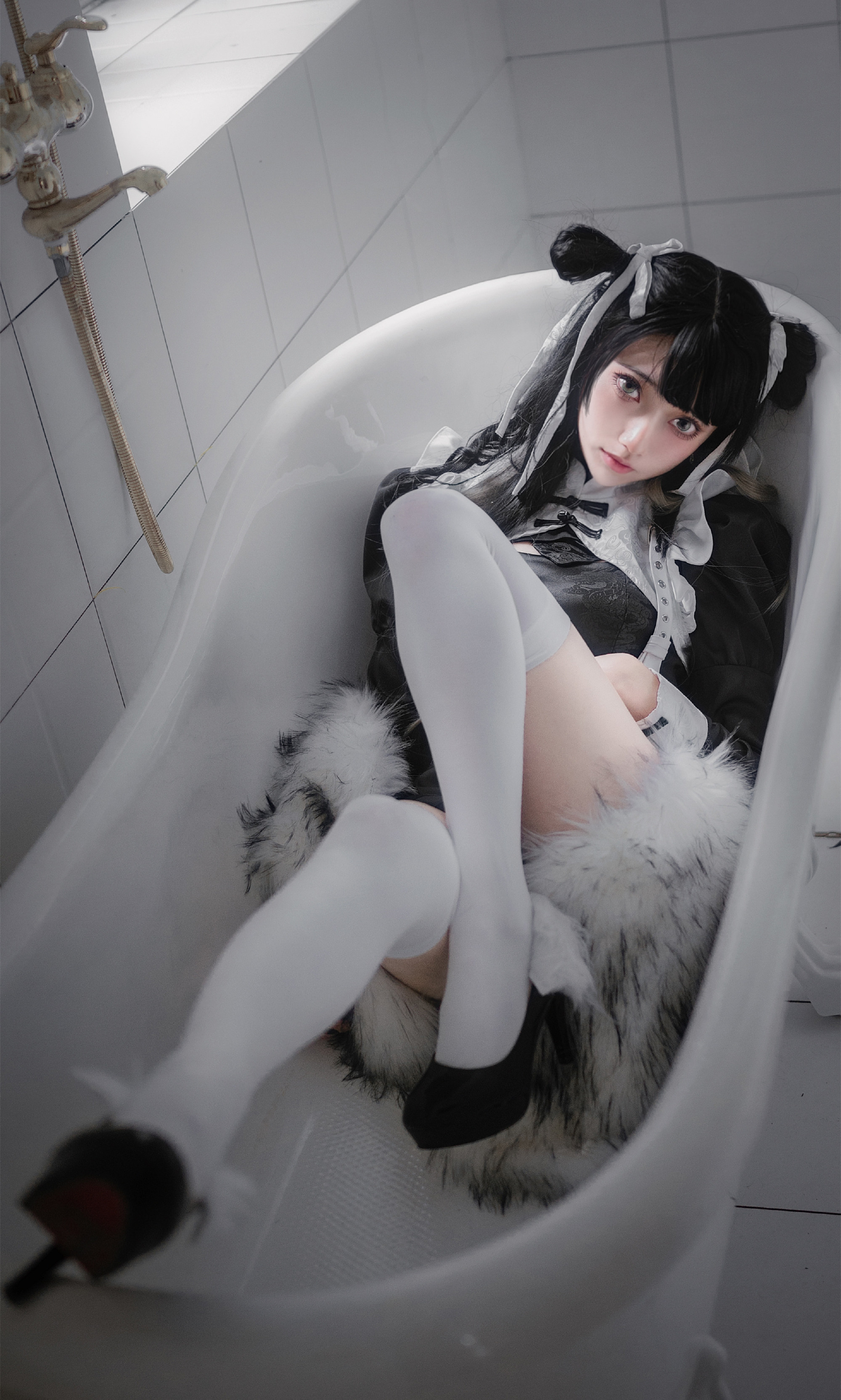 炭烤莉莉黑坂内若玲珑双子黑旗袍cosplay11