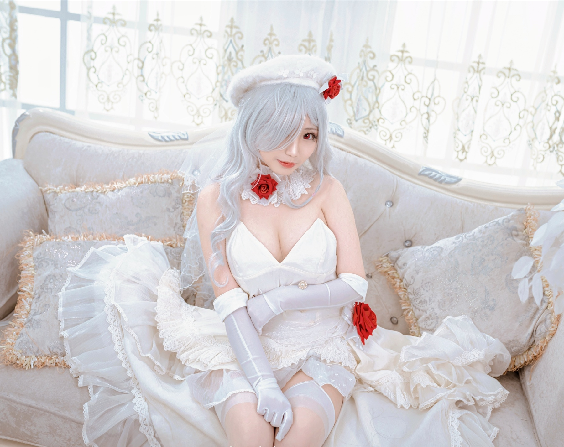 米九dakyo少女前线G36C婚纱花嫁Cosplay6