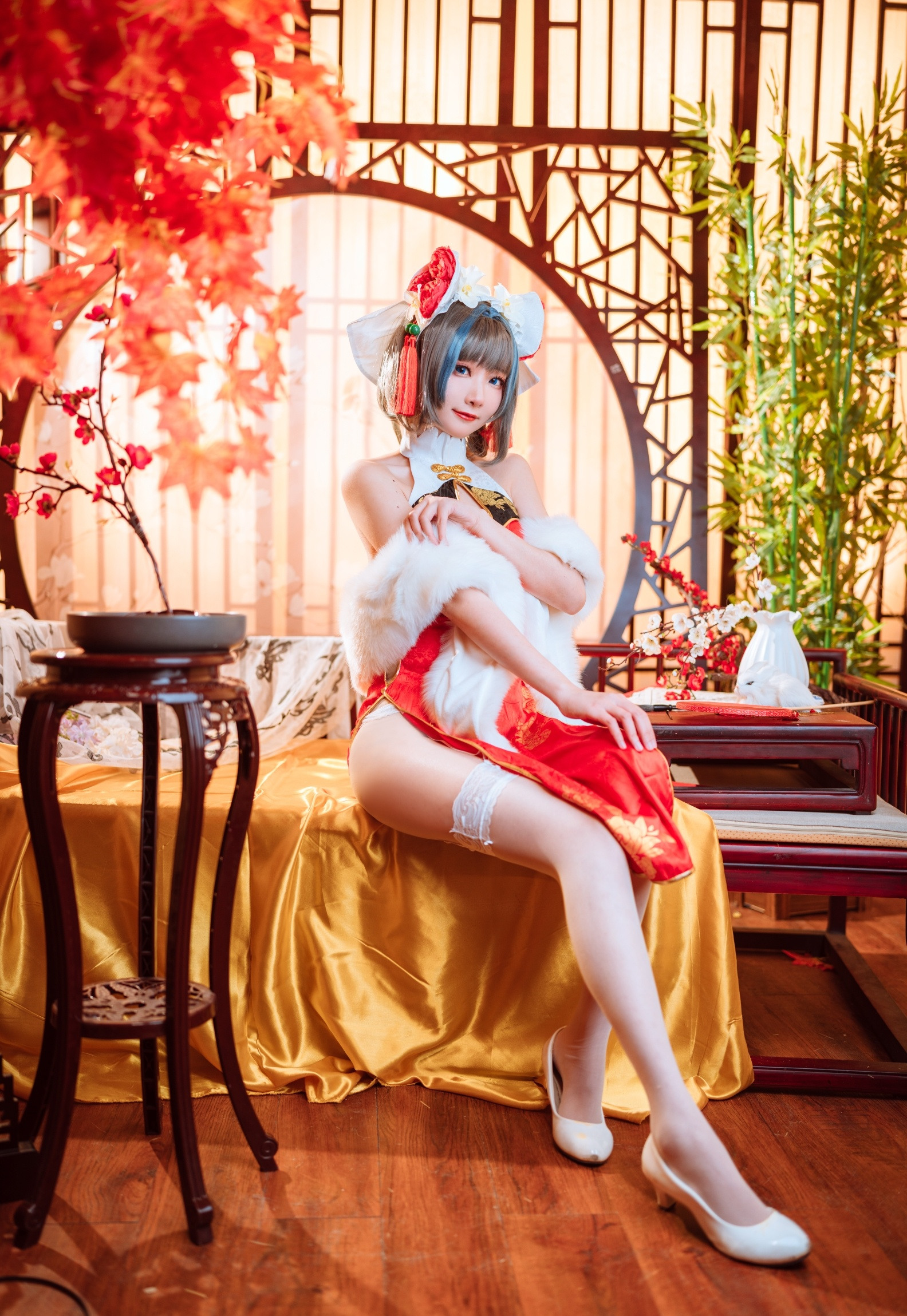 艾瑞碧蓝航线柴郡旗袍cosplay2