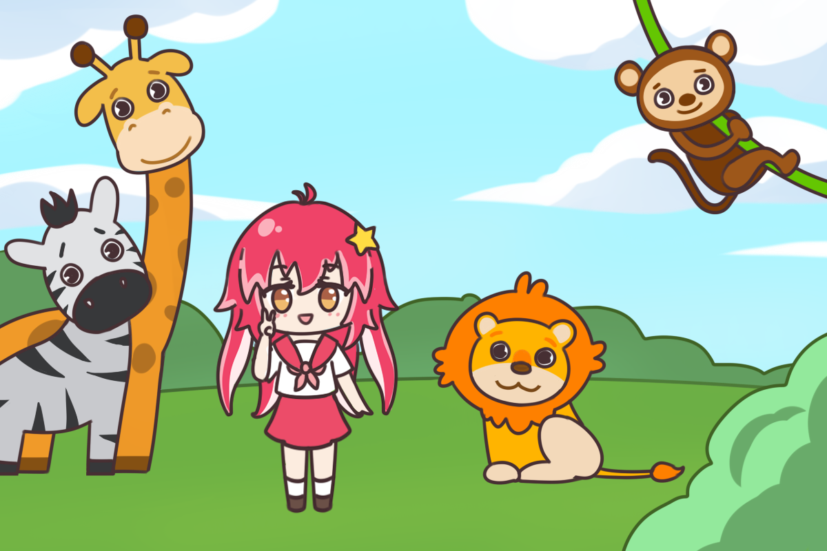 [2233娘_大笑]今天章鱼娘去动物园跟长颈鹿,斑马,大西几,小松许,小猴