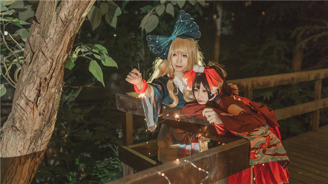 祭漓与之东方project灵梦魔理沙cosplay3