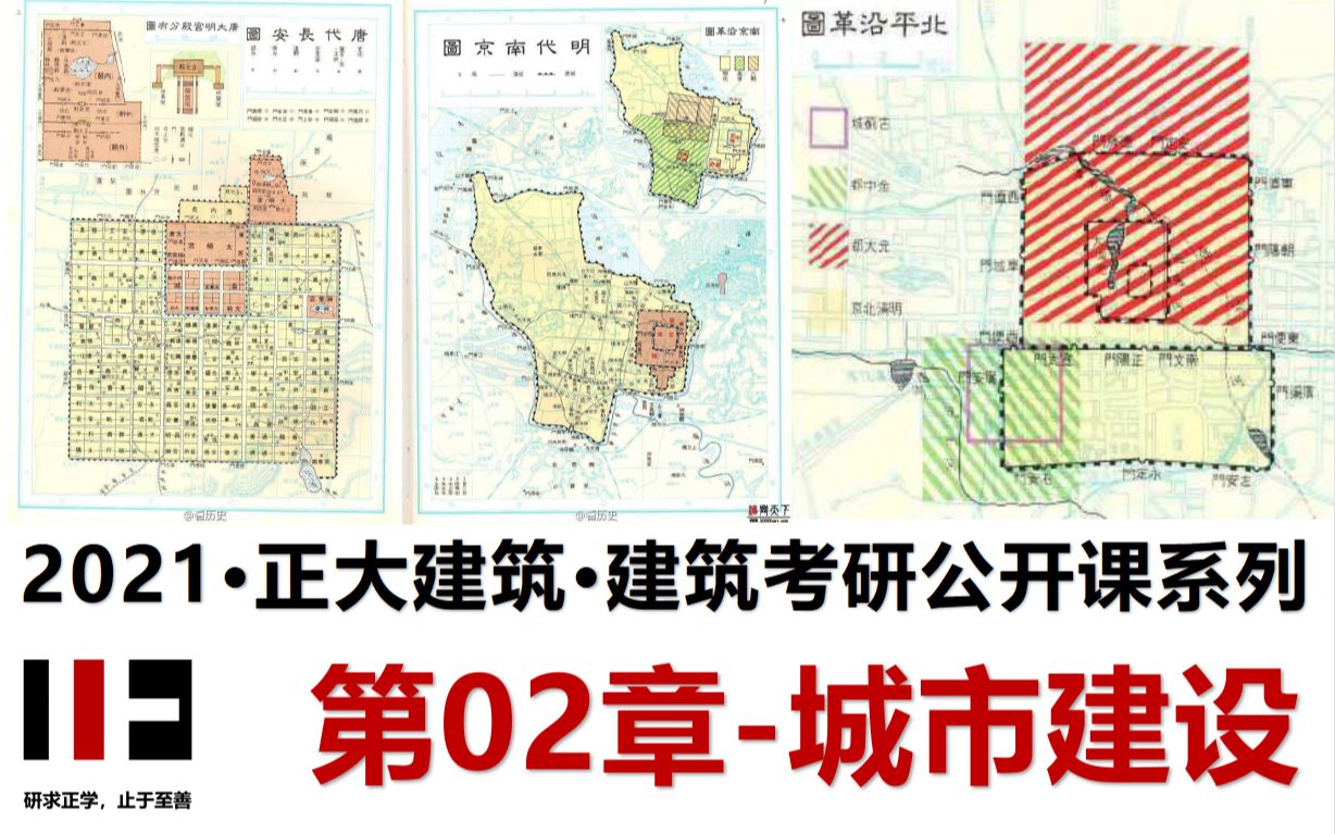 51.【中国建筑史导学】中国建筑史ⷧ쬰2讲第02章 城市建设 2021年正大建筑春季公开课(郑州大学ⷥ𛺧푥�€ƒ研郑大之行,始于正大)哔哩哔哩bilibili