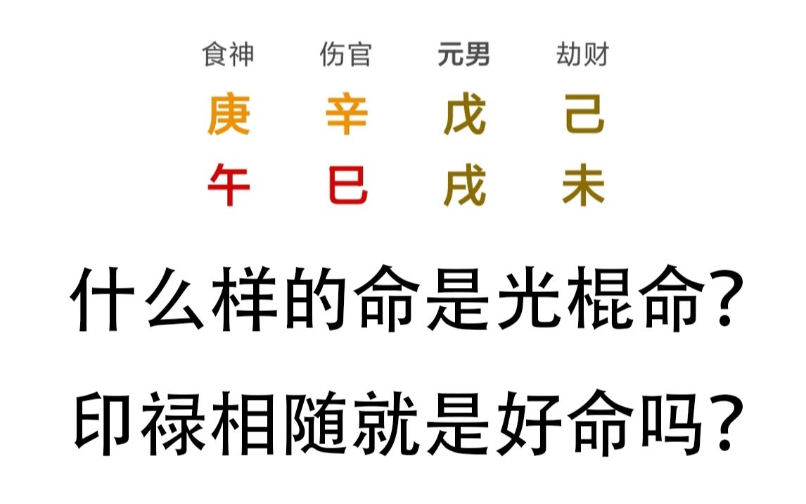 命理分享,什么样的命是光棍命,印禄相随就是好八字吗?哔哩哔哩bilibili