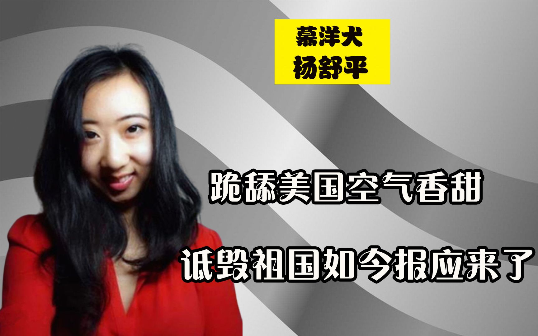 为拿绿卡诋毁祖国吹捧美国空气香甜慕洋犬杨舒平如今怎样了