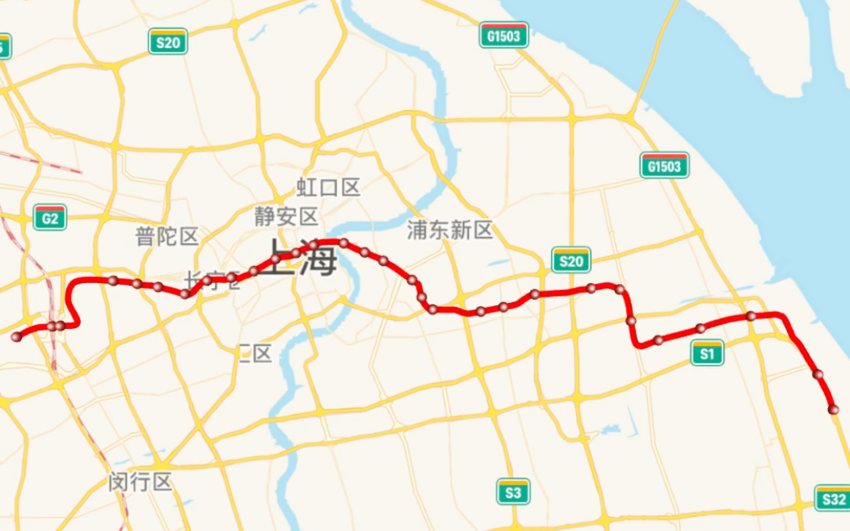 上海地铁2号线全程图片