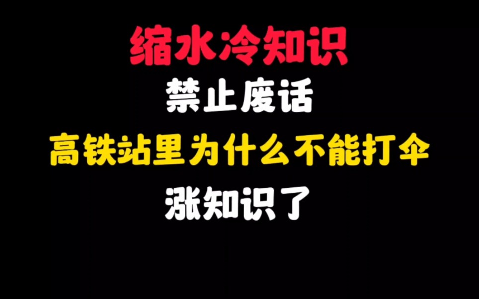 禁止废话:高铁站里为什么不能打伞?涨知识了哔哩哔哩bilibili