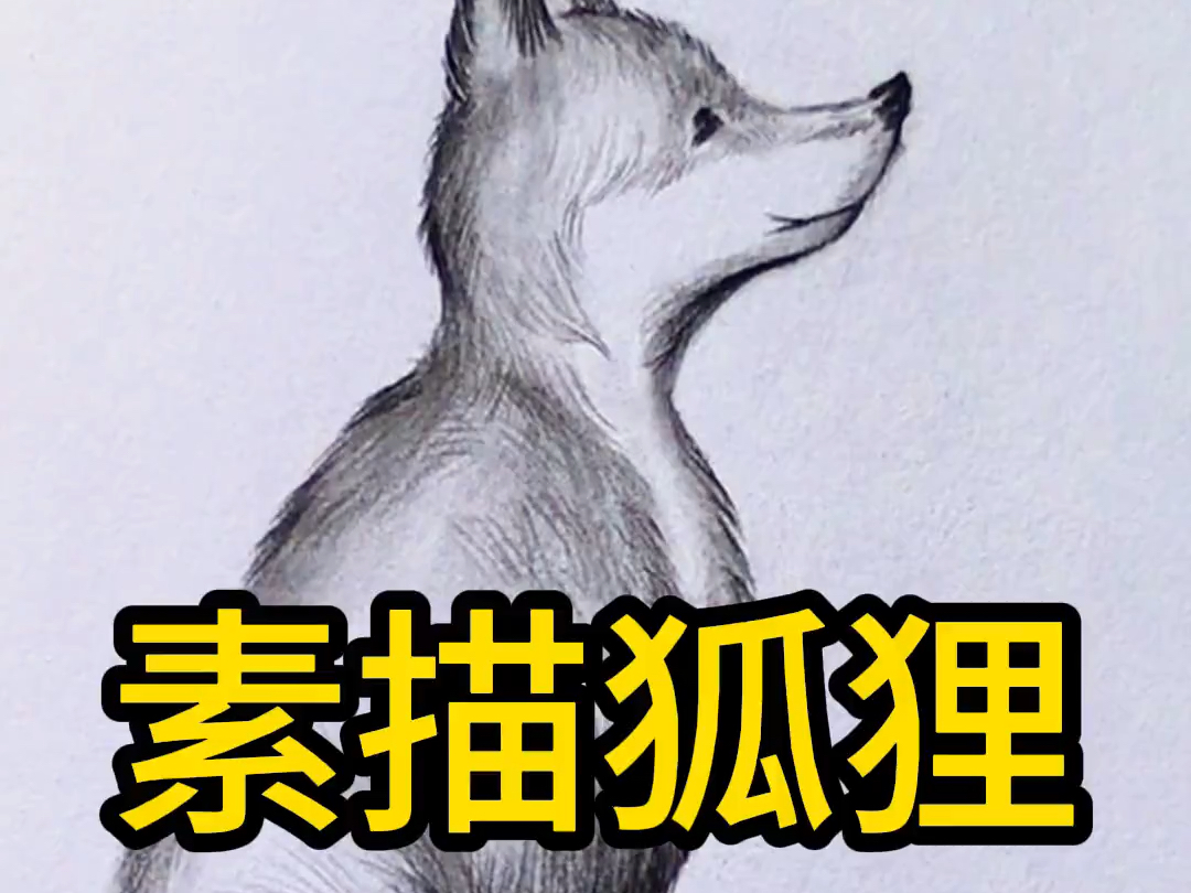 狐狸头素描图片