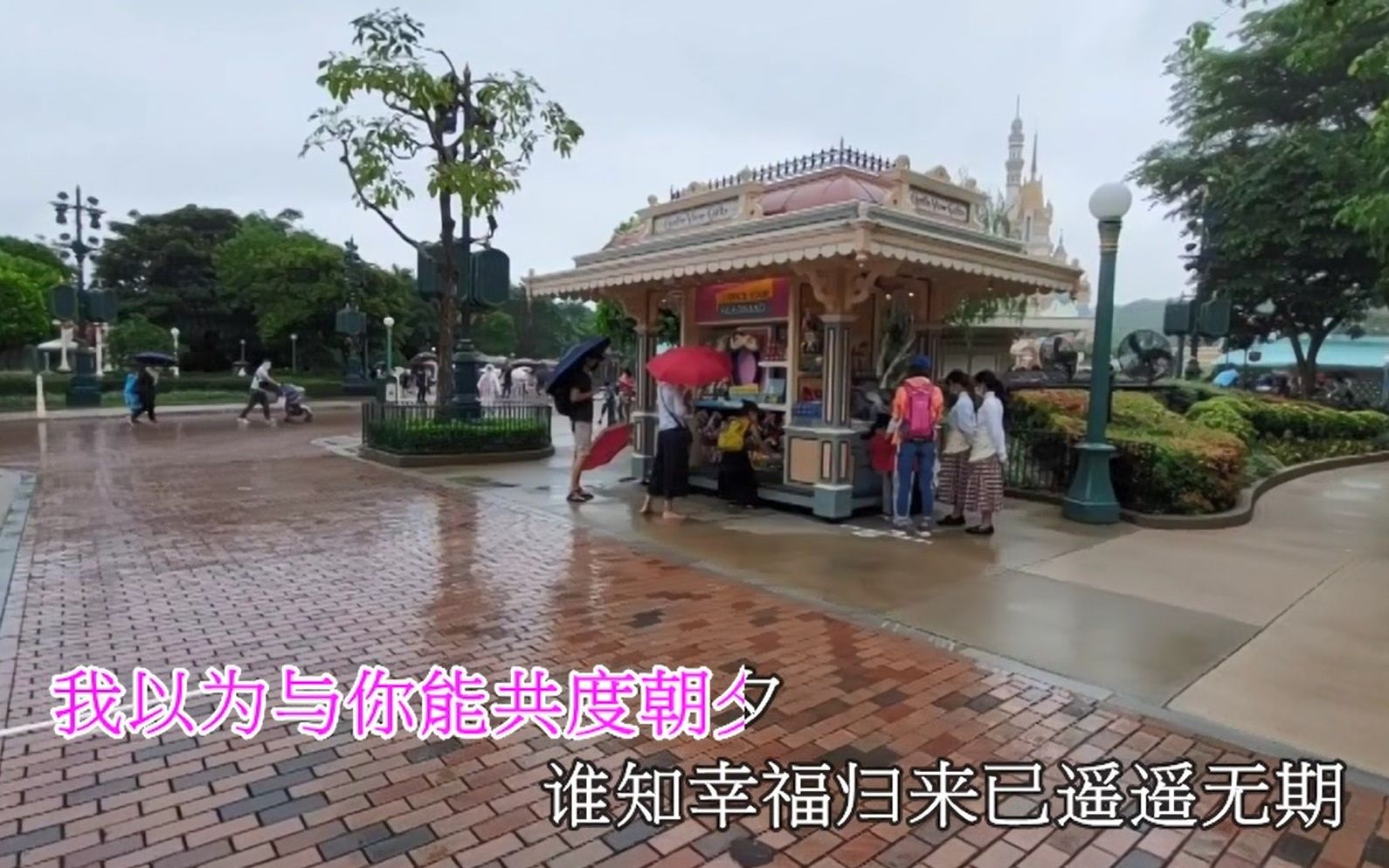 [图]东方依依【我为你打伞你为她淋雨】~雨中香港迪士尼乐园