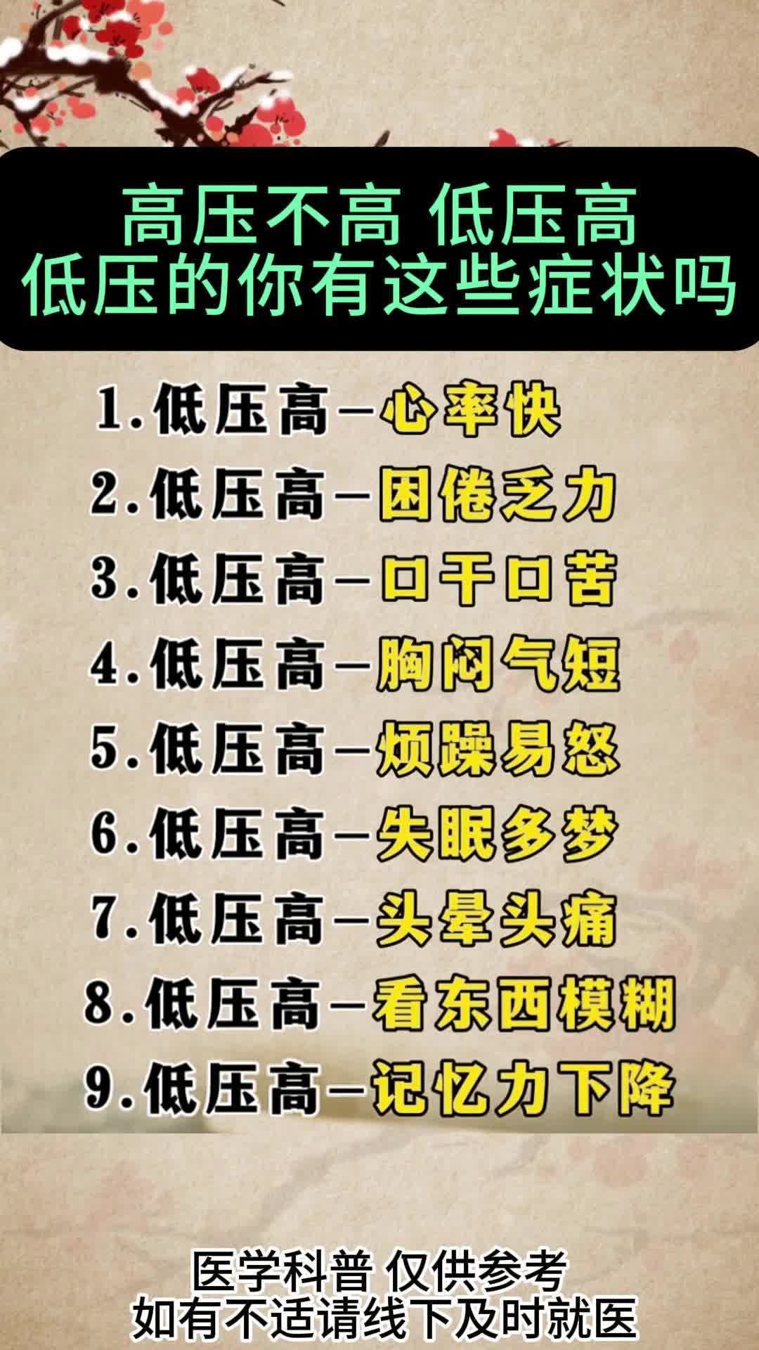 高压不高 低压高 低压的你有这些症状吗