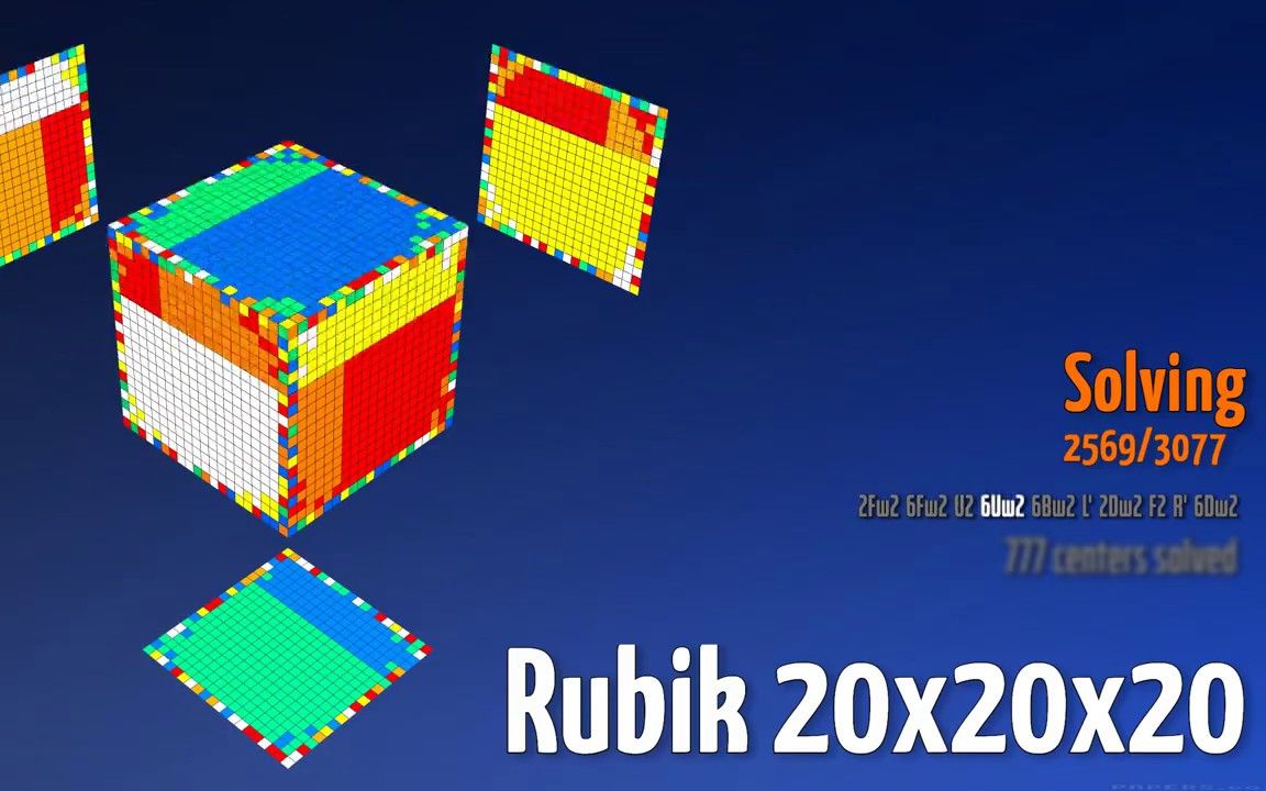 超舒适的电脑还原高阶虚拟魔方 (5阶, 20阶)哔哩哔哩bilibili