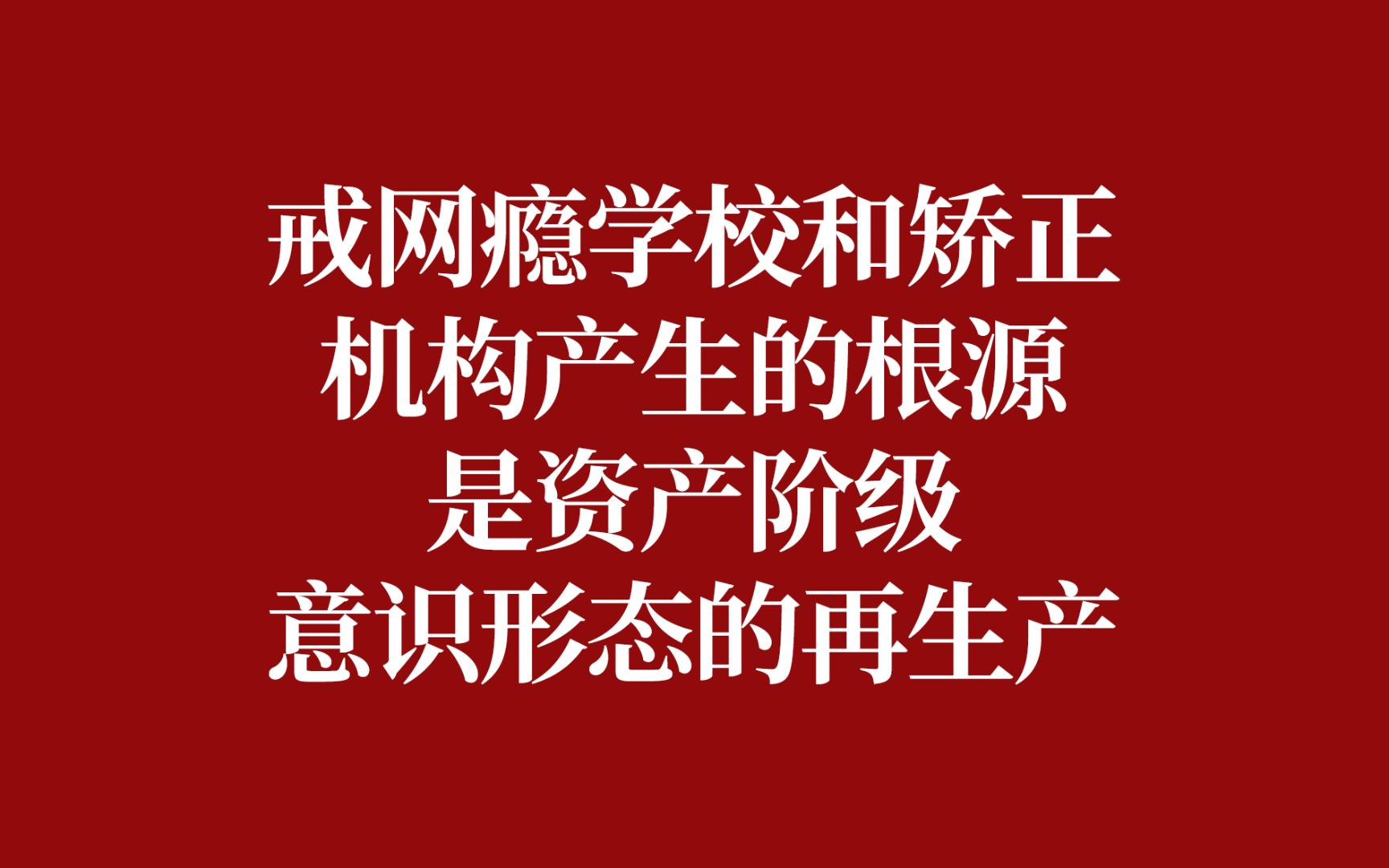 戒网瘾学校和矫正机构产生的根源是资产阶级意识形态的再生产哔哩哔哩bilibili