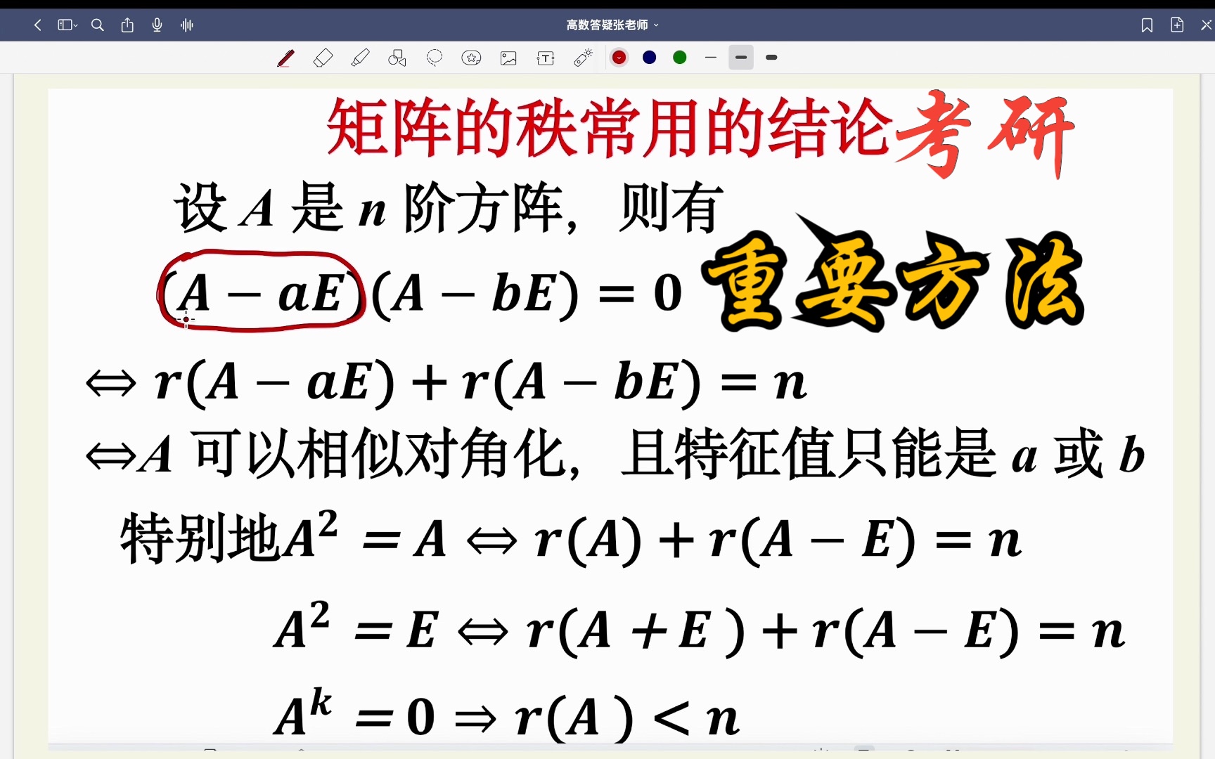 线代401矩阵秩常用结论及证明矩阵的相似对角化,矩阵的特征值哔哩哔哩bilibili