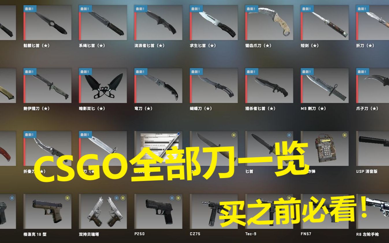 【CSGO】全部刀一览!?外观/价格 买之前必看!哔哩哔哩bilibiliCSGO第一视角