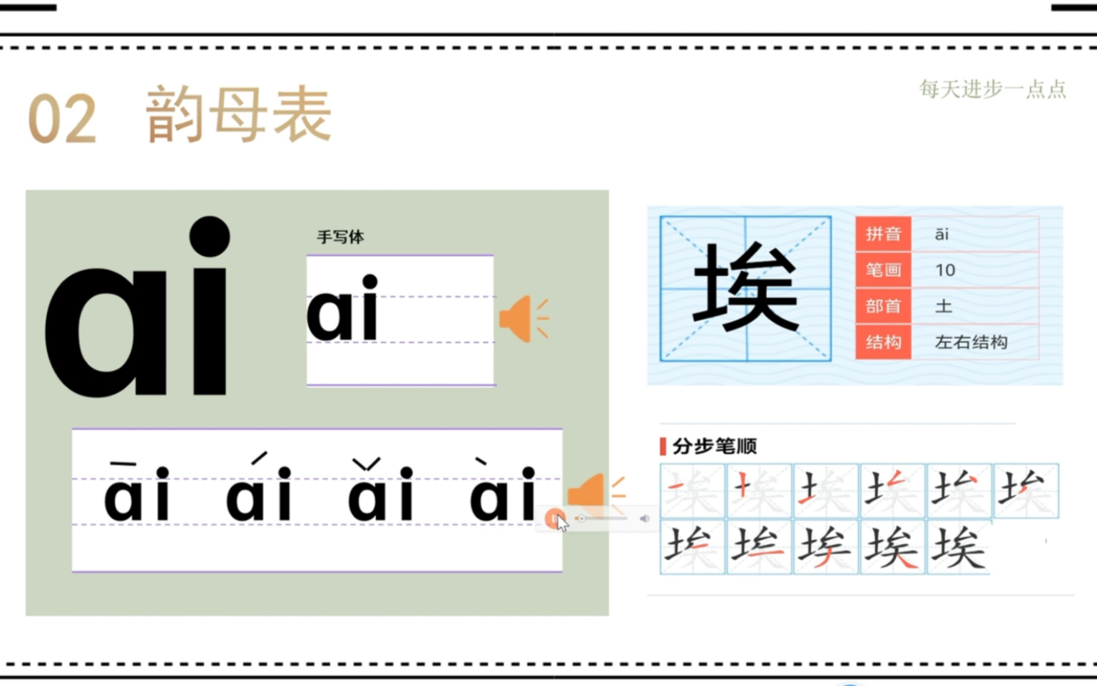 4汉语发音篇:韵母ai ei ui 用法教程|老人认字|拼音前10名交作业的同学可以获得批改作业机会哦~每天进步一点点,努力都能被看见~哔哩哔哩bilibili