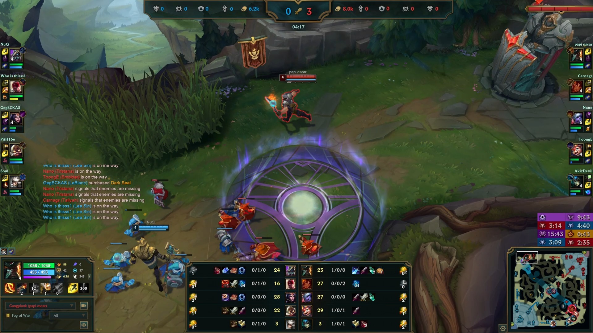 上单 fnatic oscarinin gangplank 对线 狗头 - 欧服王者局 版本14.11