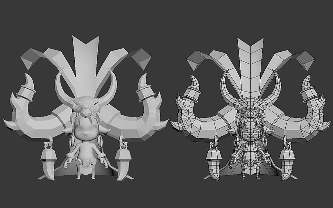 【3dmax】传统手绘人物"恶魔"基础模型制作,3d游戏角色建模