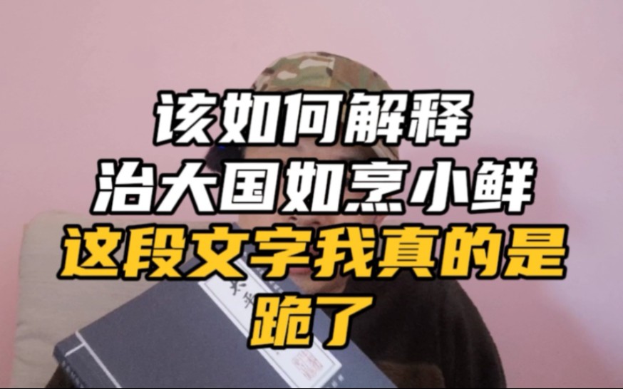 该如何解释“治大国如烹小鲜”?这段文字我真的是跪了!哔哩哔哩bilibili