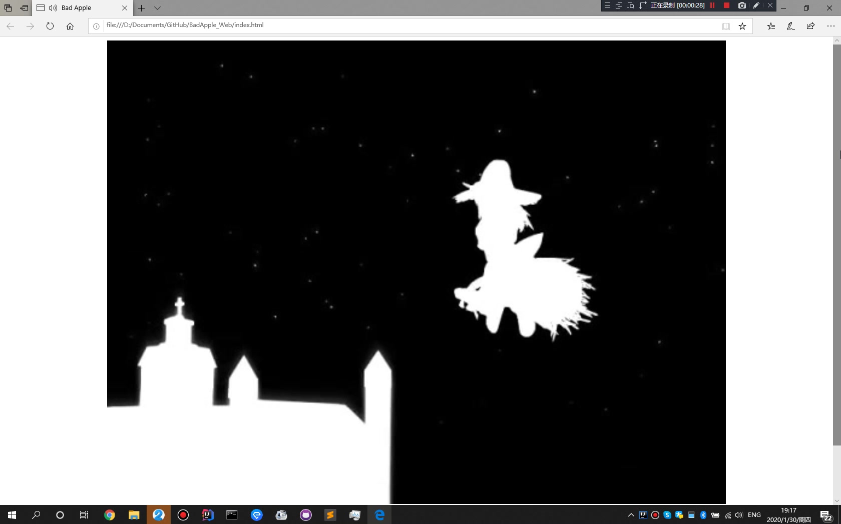 用html看badapple什么效果