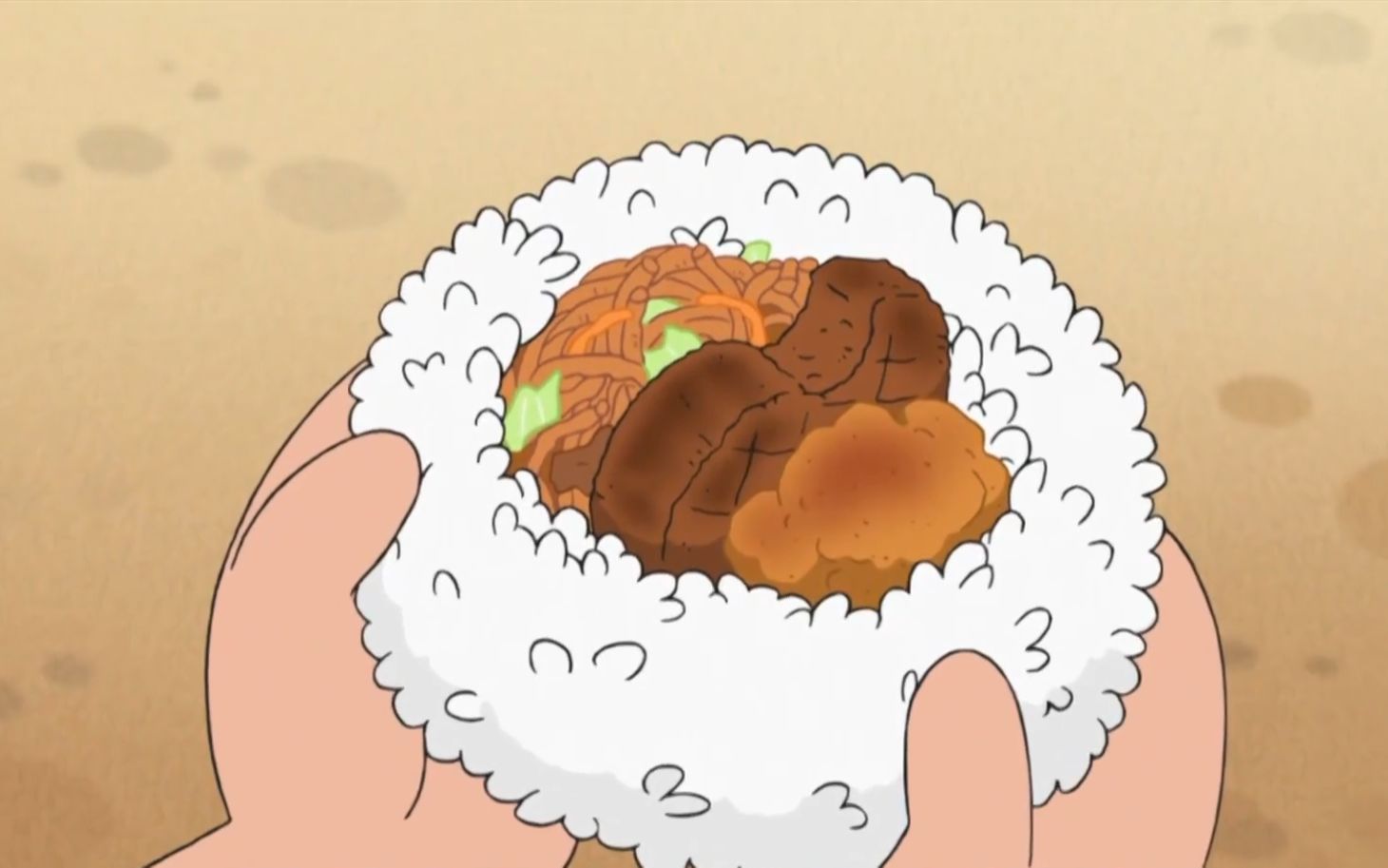 蜡笔小新美食合集69豪华饭团汉堡肉大胃王比赛印度料理丸子
