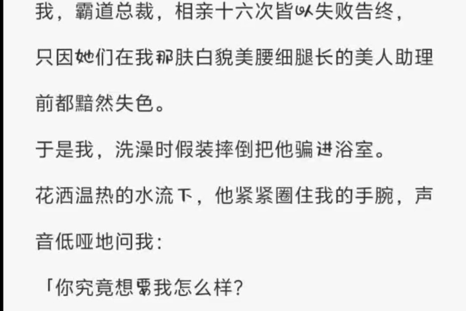 (全/bl)我,霸道总裁,相亲十六次皆以失败告终,只因她们在我那肤白貌美腰细腿长的美人助理前都黯然失色.哔哩哔哩bilibili