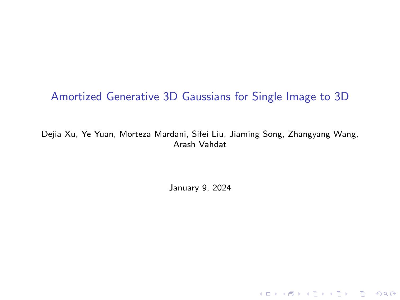 单张图像到3D的高效生成:基于分摊生成的3D高斯模型哔哩哔哩bilibili