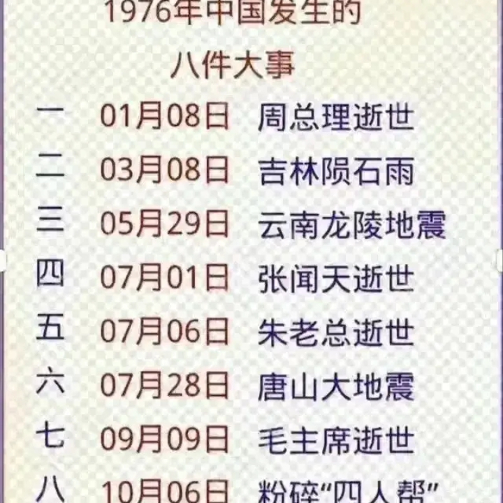 1976年中国发生的大事哔哩哔哩bilibili